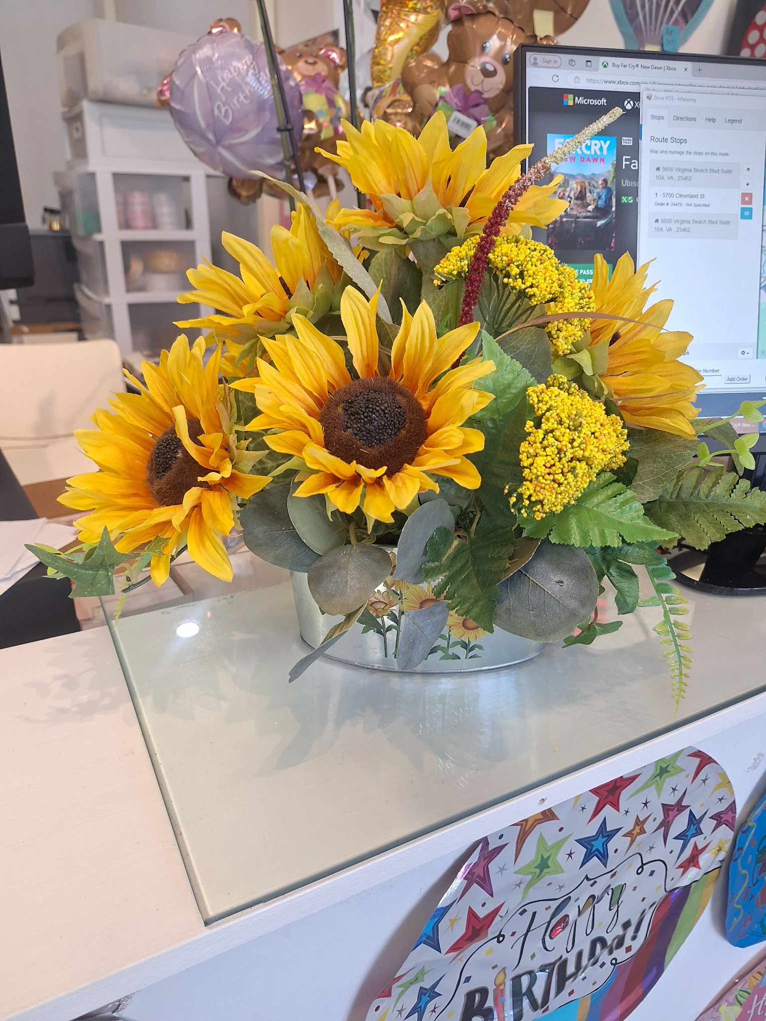 Mother's Day Forever Collection (E) Mother's Day Forever Collection (E) - Oh sunny day.... beautiful silk sunflowers that will last Forever! Add a balloon or stuffed animal for a perfect gift.