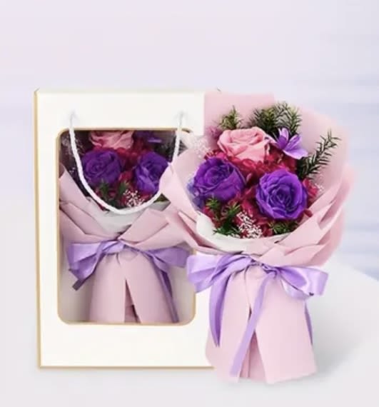 Purple mixed preserved florals bouquet!  - A bouquet that lasts over a year! Our mini purple preserved florals bouquet bouquet makes the perfect long lasting gift !