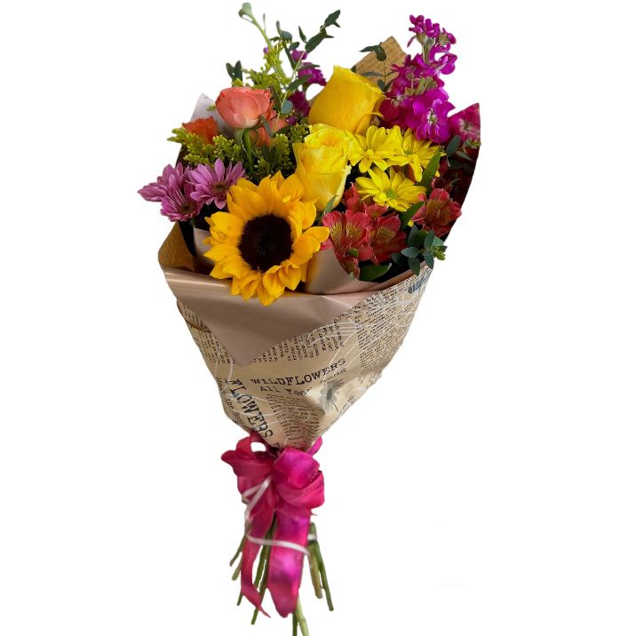 Seasonal Bouquet of Fresh Cut Flowers Seasonal Bouquet of Fresh Cut Flowers - PICK UP ONLY Our florist choice seasonal bouquet of fresh cut flowers. Let us surprise you today with beautiful seasonal blooms along with fresh garden greens and fillers, handtied and ready for you to place them in your favorite vase. Care Tips: Place flowers in water as soon as possible. Keep your bouquet in a cool location. Don't put the arrangement in direct sunlight, near heating or cooling vents, in drafty places, directly under ceiling fans, or on top of televisions or radiators. Check water level daily, keep your vase full of fresh water. Change water every 2-3 days and apply a sharp fresh cut to the stems. This process will ensure extended flower's life span.