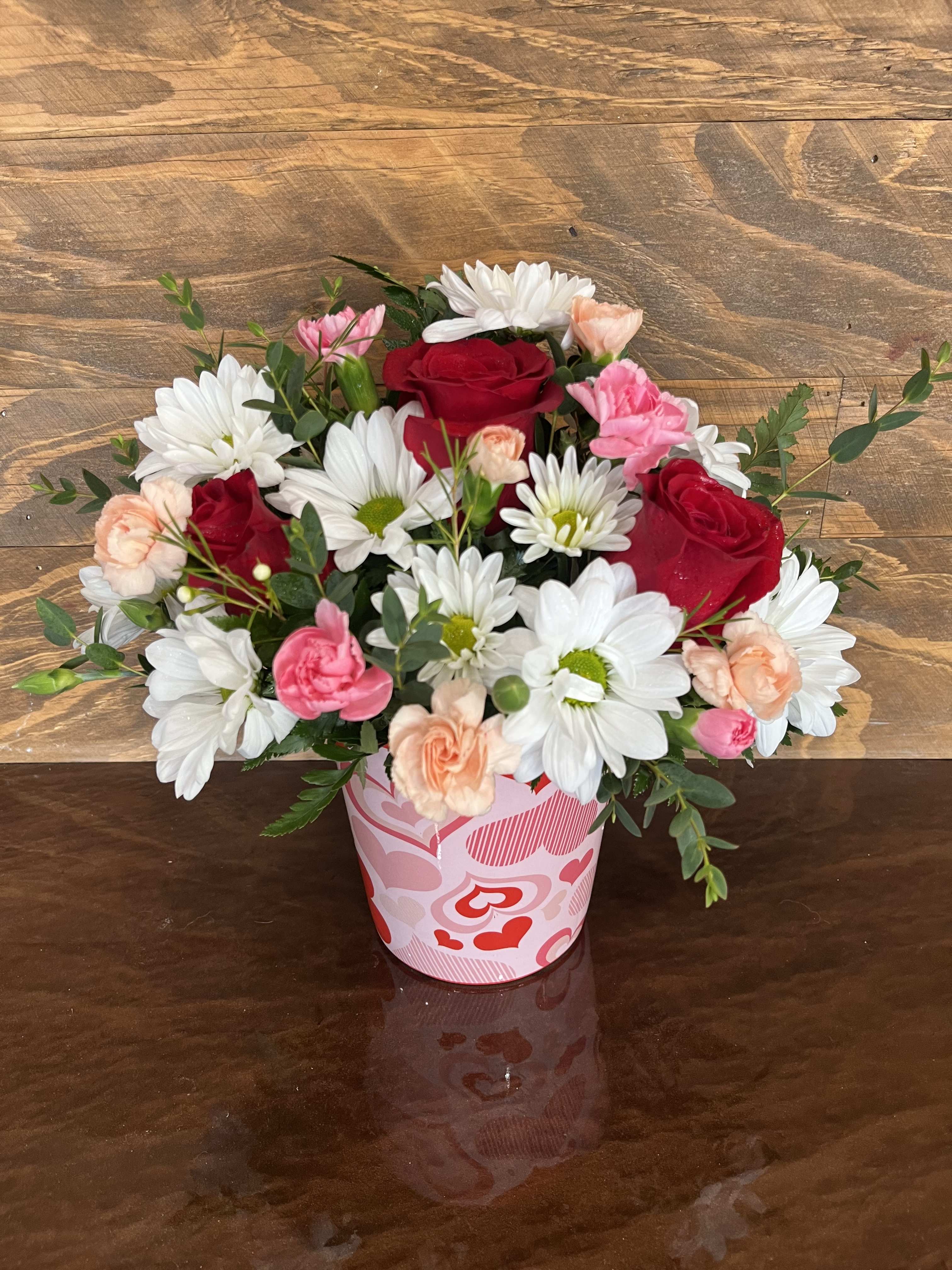 Crazy For You - Say I Love You with this roses and daises arrangement! 