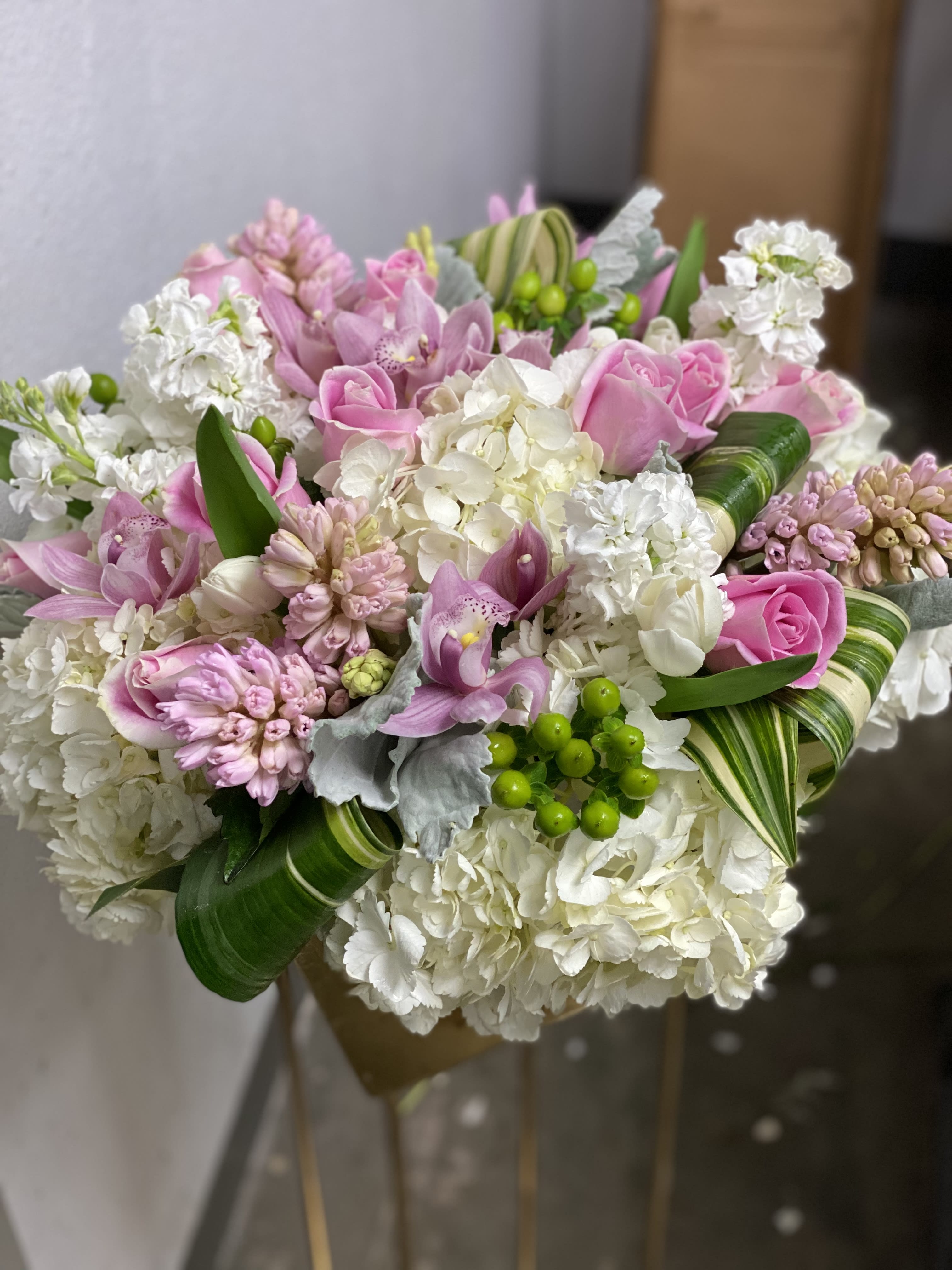 Mix of seasonal flowers in a vase  - Mix of seasonal flowers in a vase 