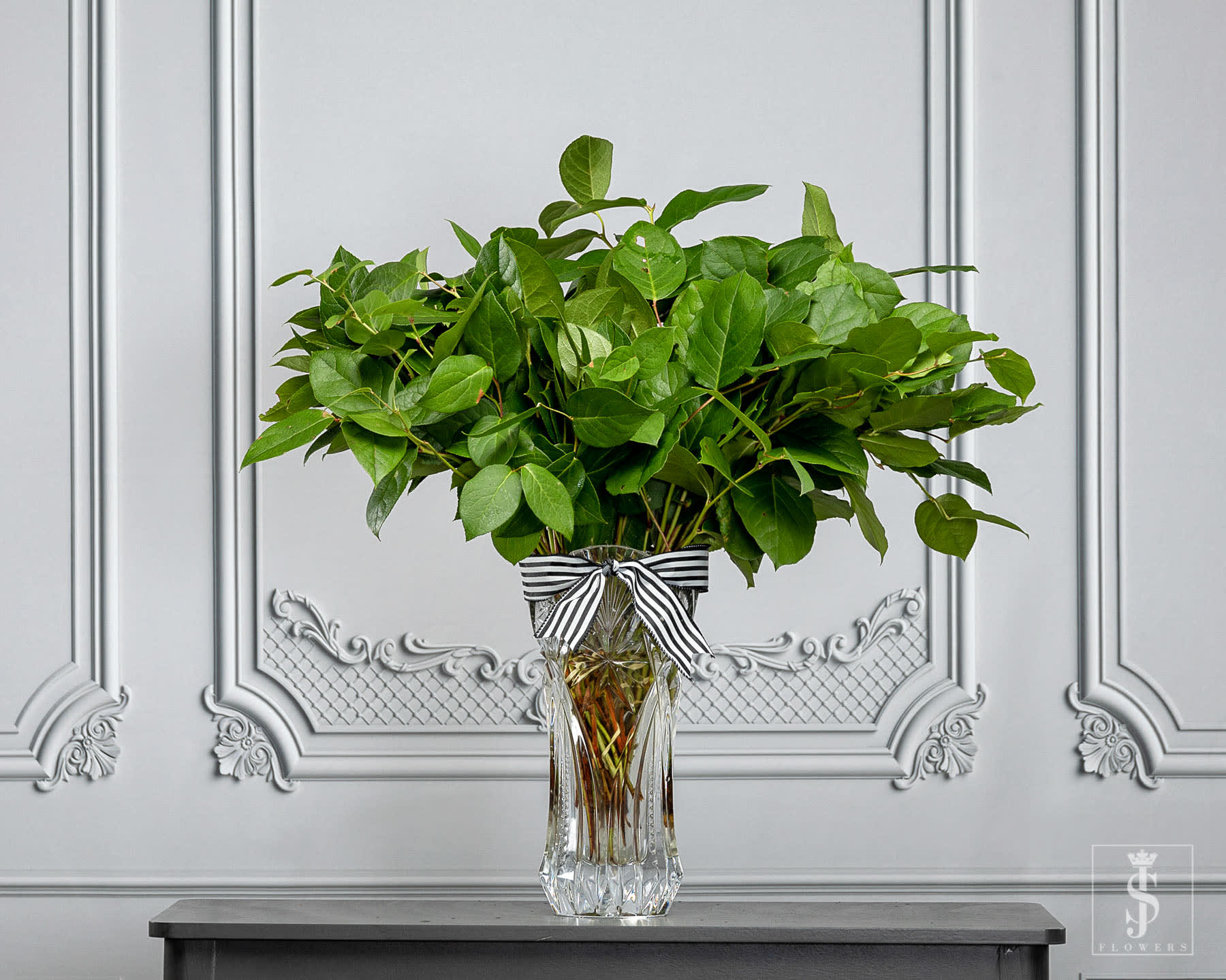 Salal- Lemon Leaf Greenery - This item is sold by the bunch. 20 stems per Bunch  Add zesty freshness with lemon leaf, also known as salal or shallon greenery. This fresh filler can be added to your bouquets to instantly add fullness without detracting from the beauty of your fresh-cut floral arrangement. This is JS Flowers customer favorite, this lightly scented green is excellent for spring, summer weddings or special events.  Call for wholesale pricing (469)900-8095  Send your Beautifully Wrapped Fresh Flowers today. The stems will arrive wrapped in  JS Flowers tissue and cellophane.. **Please note the vase is not included!   Important Information:  * Orders placed on Monday will process on Tuesday for Wednesday delivery.  * Orders placed on Tuesday will process on Wednesday for Thursday delivery.  * Orders placed on Wednesday will process on Thursday for Friday delivery.  * Orders placed from Thursday to Sunday will process on the following Monday for Tuesday delivery.  * Orders will not be delivered on Saturdays and Sundays.   All flowers are Shipped/Delivered during their freshest state so that you can enjoy them for as long as possible! Please be aware that upon arrival flower heads will be tight, allowing you to enjoy every moment of them maturing into full blooms! Photos displayed on this website are taken during each flowers most mature state.  