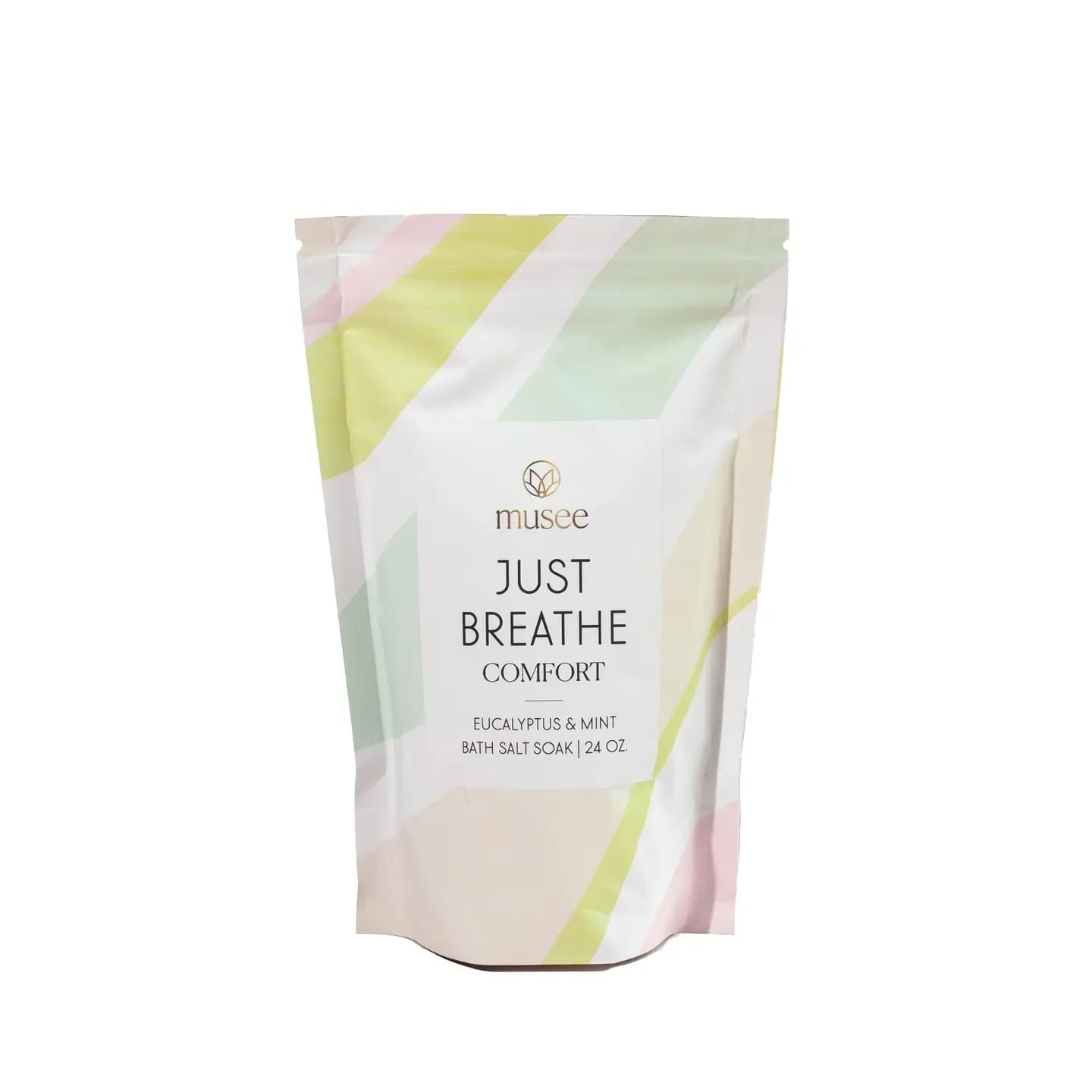Musee Just Breathe Bath Soak - Soothe yourself in a vitamin-filled bath and find comfort as eucalyptus waters restore your fatigued body. Fragrance: Eucalyptus; Mint 