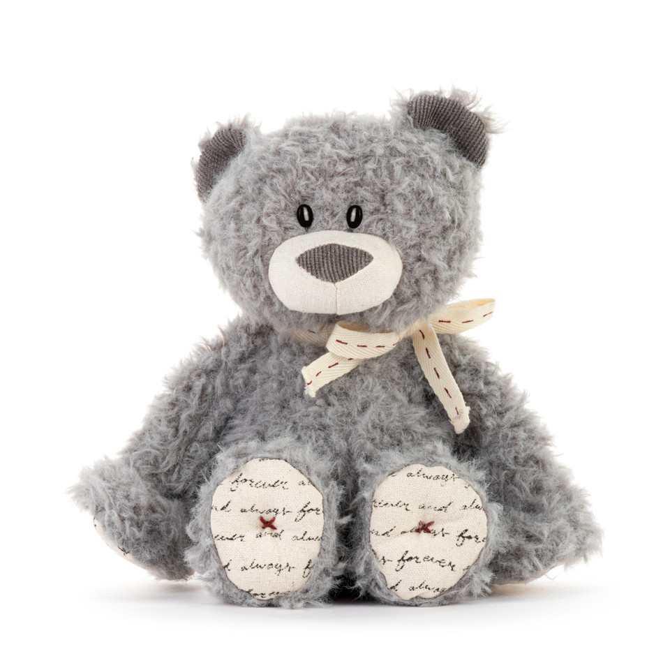 Mini LOVED Bear - Gray - At 8&quot; tall,  this fluffy guy is ready to LOVE.