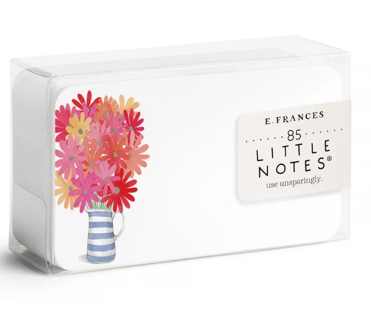 E. Frances Freshly Picked Little Notes® - The original Little Notes® are small notecards with big charm. Unlock smiles, spread cheer, and send more love! Each Little Note has a hand painted watercolor illustration on the front and back. And yes, you read that correctly - each box contains 85 tiny notecards for you to use unsparingly! From memos and reminders to lunch box notes, place cards, and gift tags, the possibilities for these versatile cards are endless. Let your creativity soar as you find ways to inspire joy and use Little Notes® in your everyday life. Widely imitated but unmatched in their unique charm, these are the ones that ignited the craze!   Get creative and tag your social media pics #LittleNotesInTheWild and show us how you use your Little Notes!