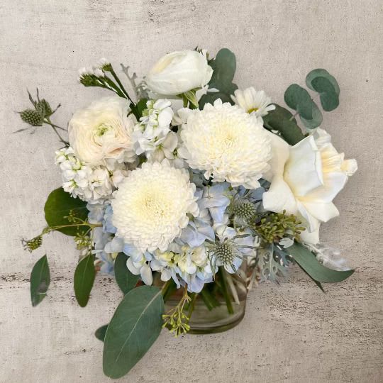 Into The Mystic - Smell the sea and feel the sky, let your sould and spirit fly with this classic and fragrant beauty! Blue hydrangea and white blooms is the classic New England combination!