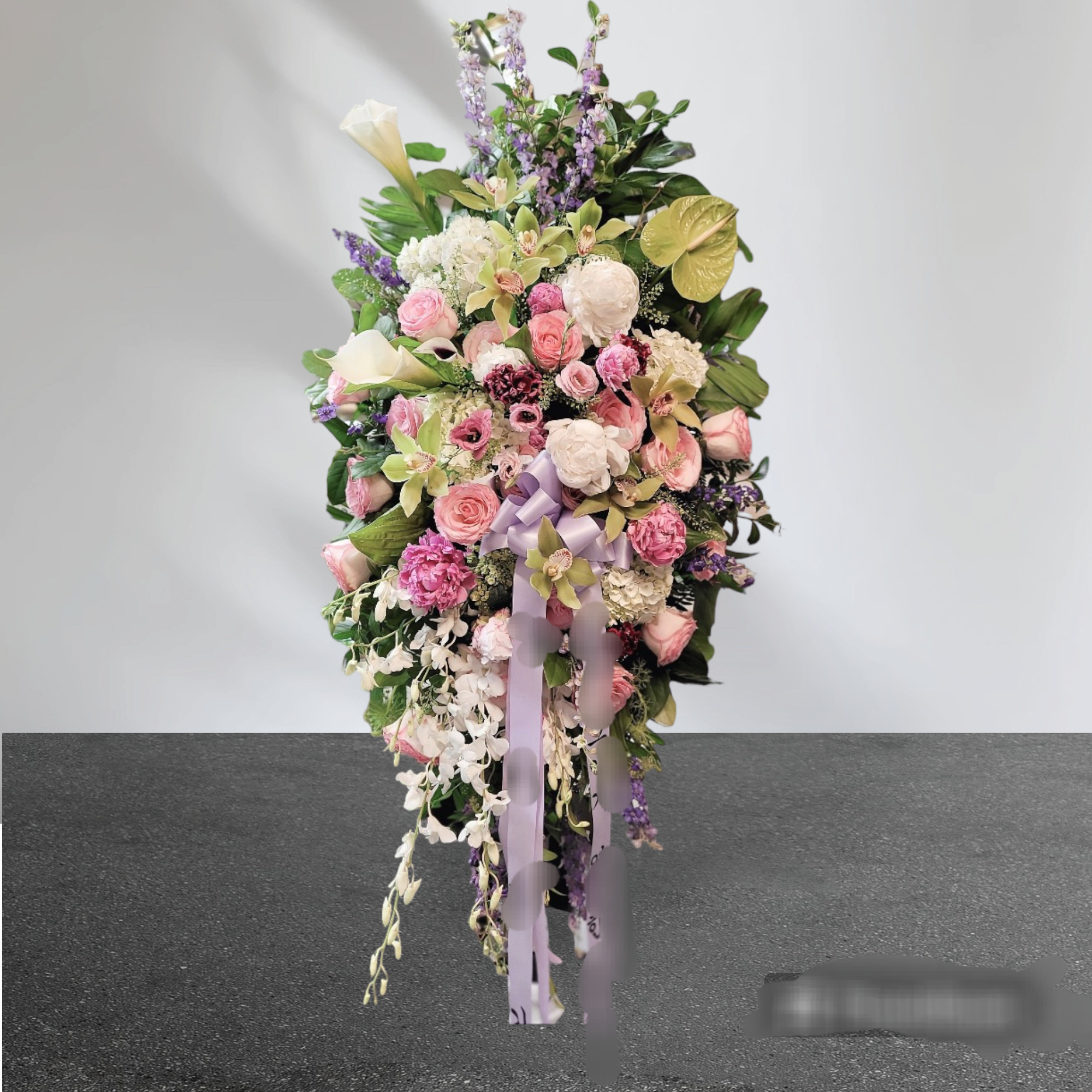 Pretty Garden Spray Pretty Garden Spray - Hydrangea, peony, Anthurium, Calla Lily, Lisianthus, Cymbidium, Roses Dendrobium