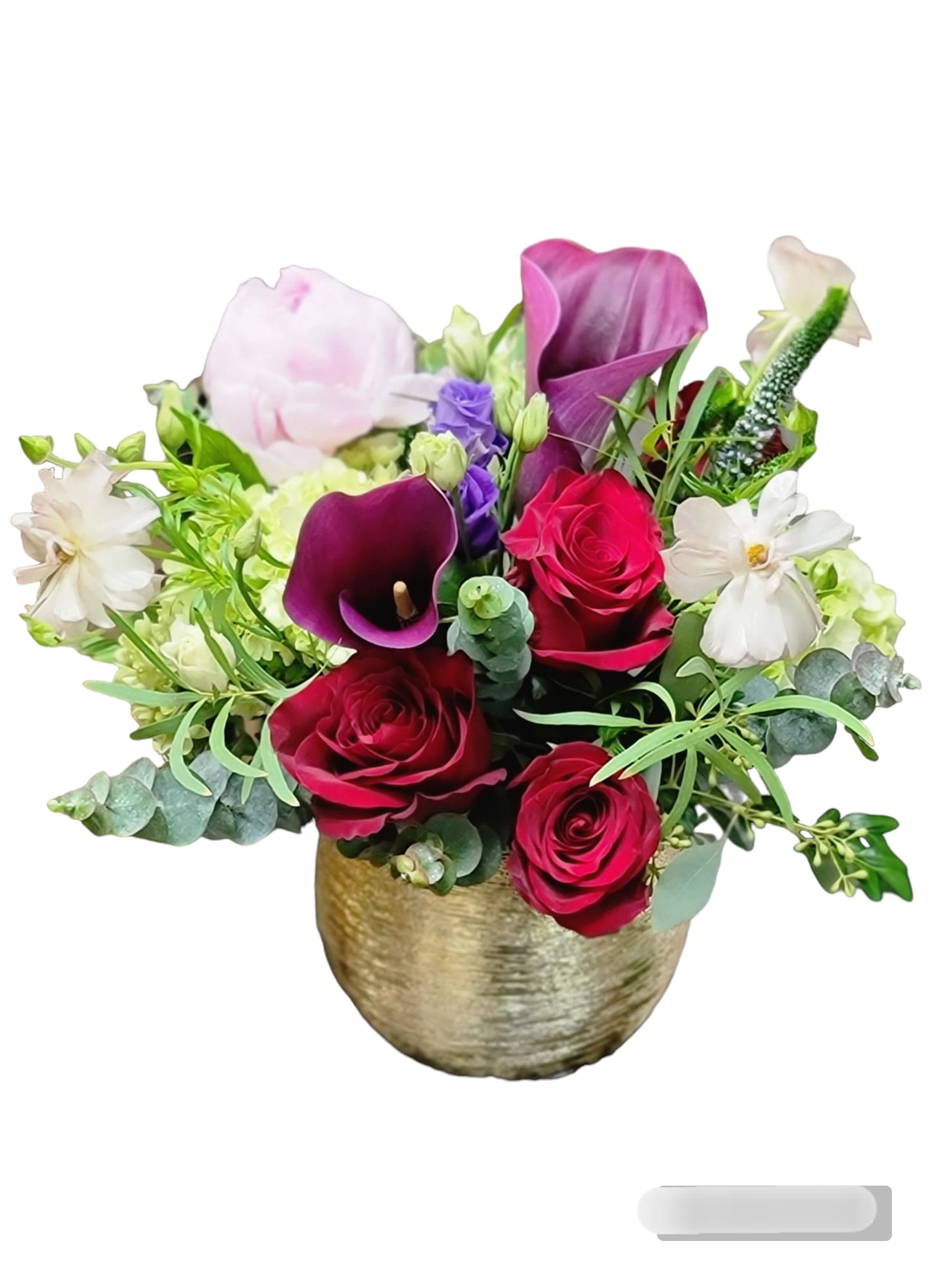 Bring Bring - Calla lily. Butterfly Ranaculus. Rose. Euc