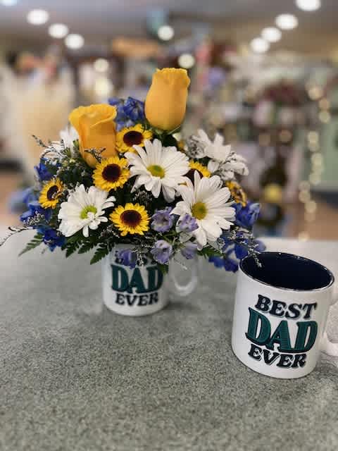 Dad's Mug (DM) Dad's Mug (DM) - Roses, Dasies and more fill Dad's mug that he can use for years to come!