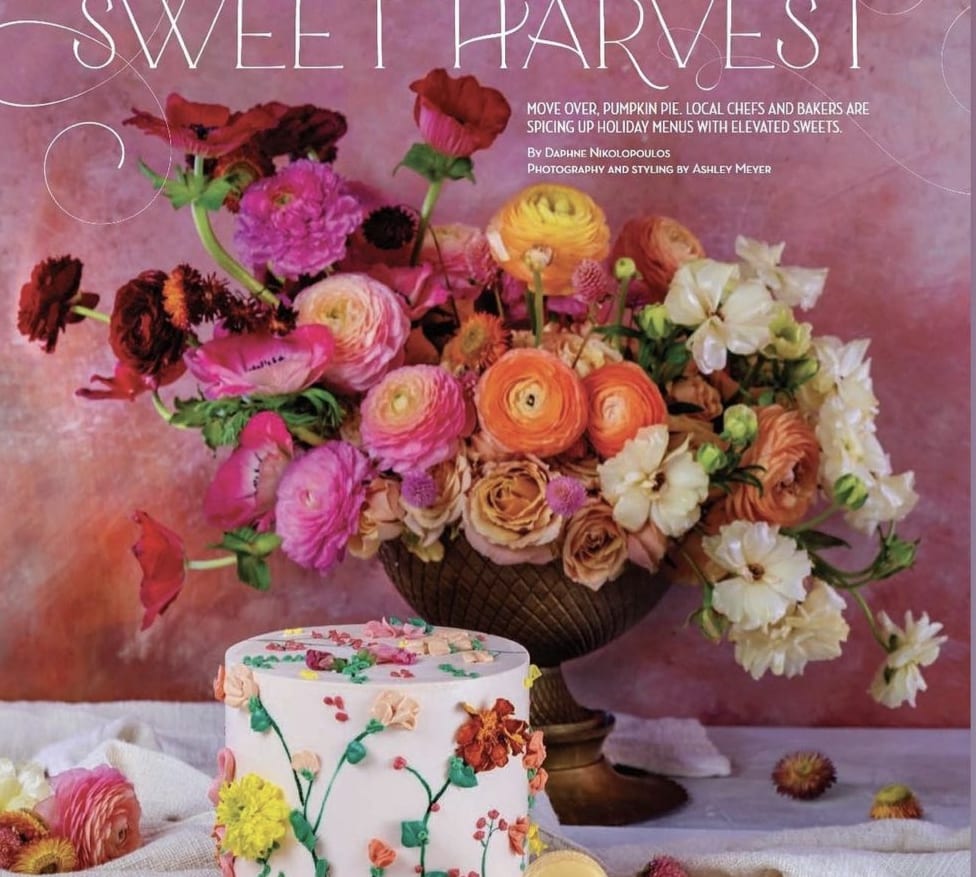 sweet harvest by PB Illustrated sweet harvest by PB Illustrated - This beautiful arrangement was featured in November issue of Palm Beach Illustrated. Warm tones of ranunculus, anemone, butterfly ranunculus, and others beautifully laid out in metal compote vase. Our specialty designed greeting card with a handwritten message is included. Send the most beautiful flowers for that special someone. Next day delivery available to Tequesta, Jupiter, Palm Beach Gardens and Palm Beach.