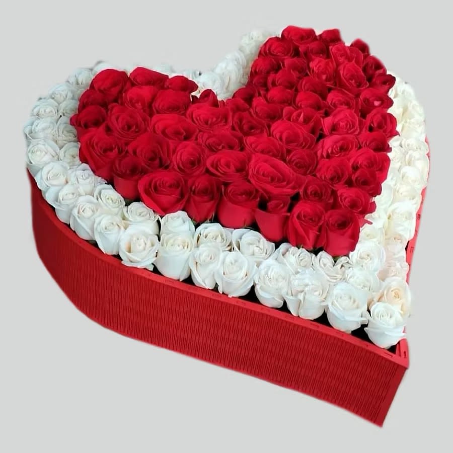 I have feelings for you. - 100 DELUXE roses 1 luxury heart-shaped box, size XXL