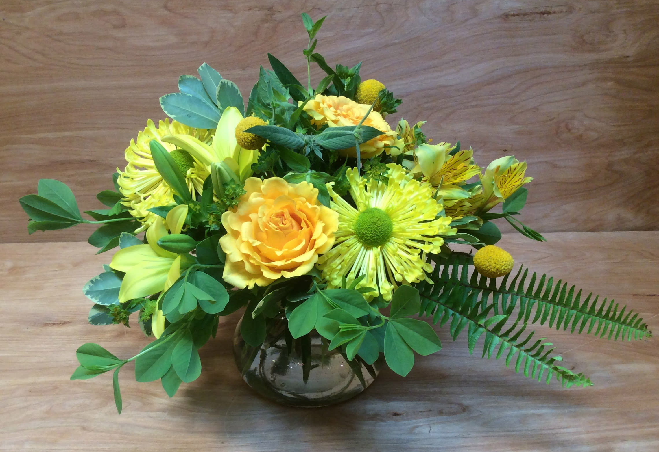 Yellow Palette Yellow Palette - A wonderful blend of Yellow flowers will be chosen by our designers to create the perfect arrangement. Variety of flowers will vary according to season and availability.