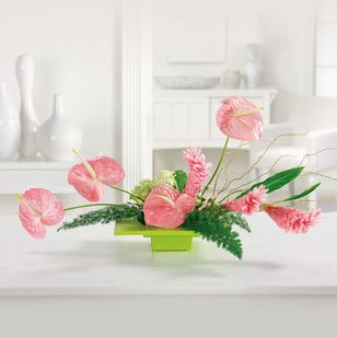 Aloha Lovely - Share greetings of the day with this meditative design featuring large pink anthuriums and ginger. Ah, the romance of the Islands