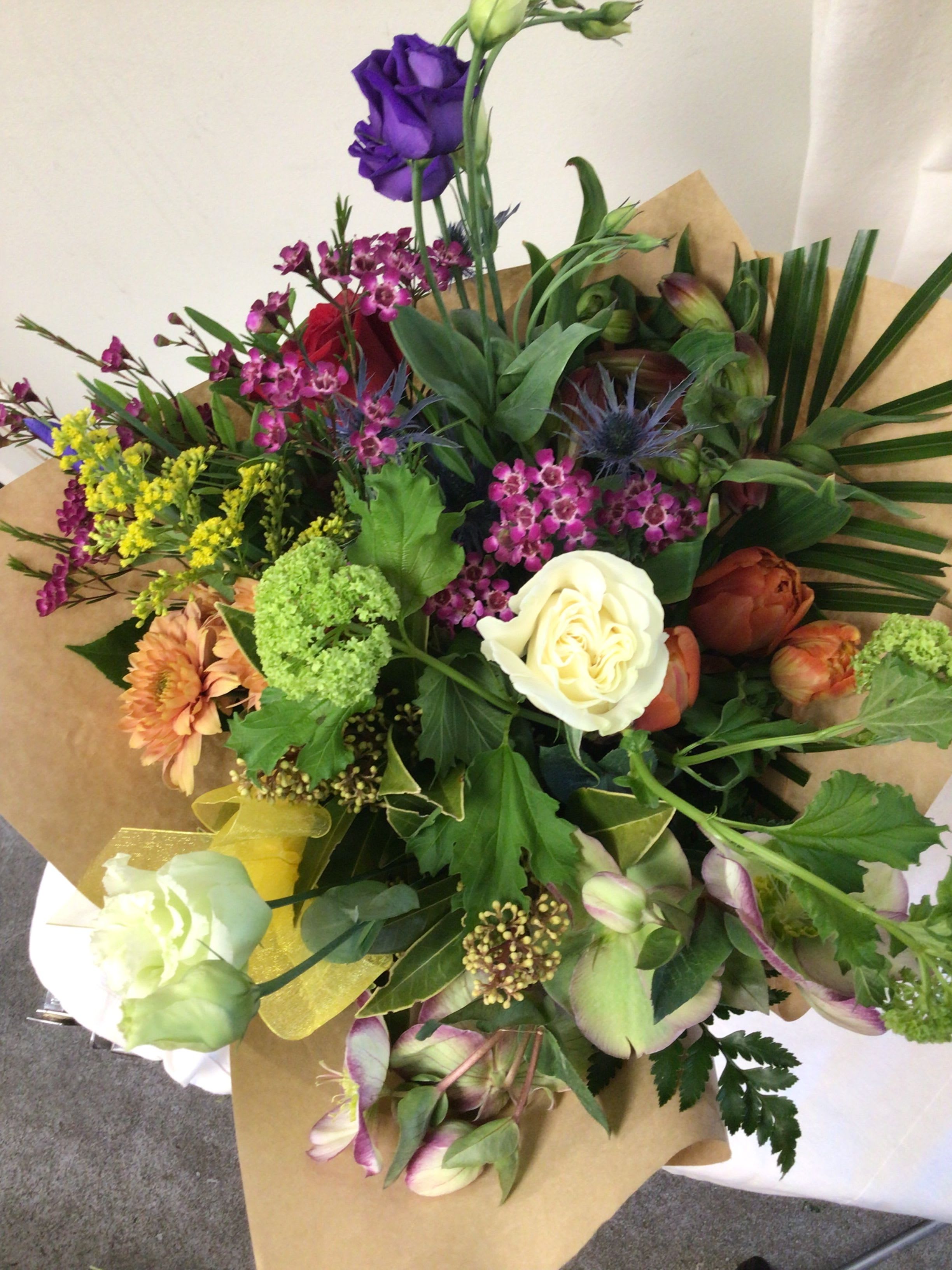 Garden Hand Tied Bouquet Garden Hand Tied Bouquet - Let our staff build you a wonderful hand tied bouquet that we are famous for!Using seasonal flowers and designed in the hand ready for your vase simply cut the stems. Our style originates from European designs and traditions.
