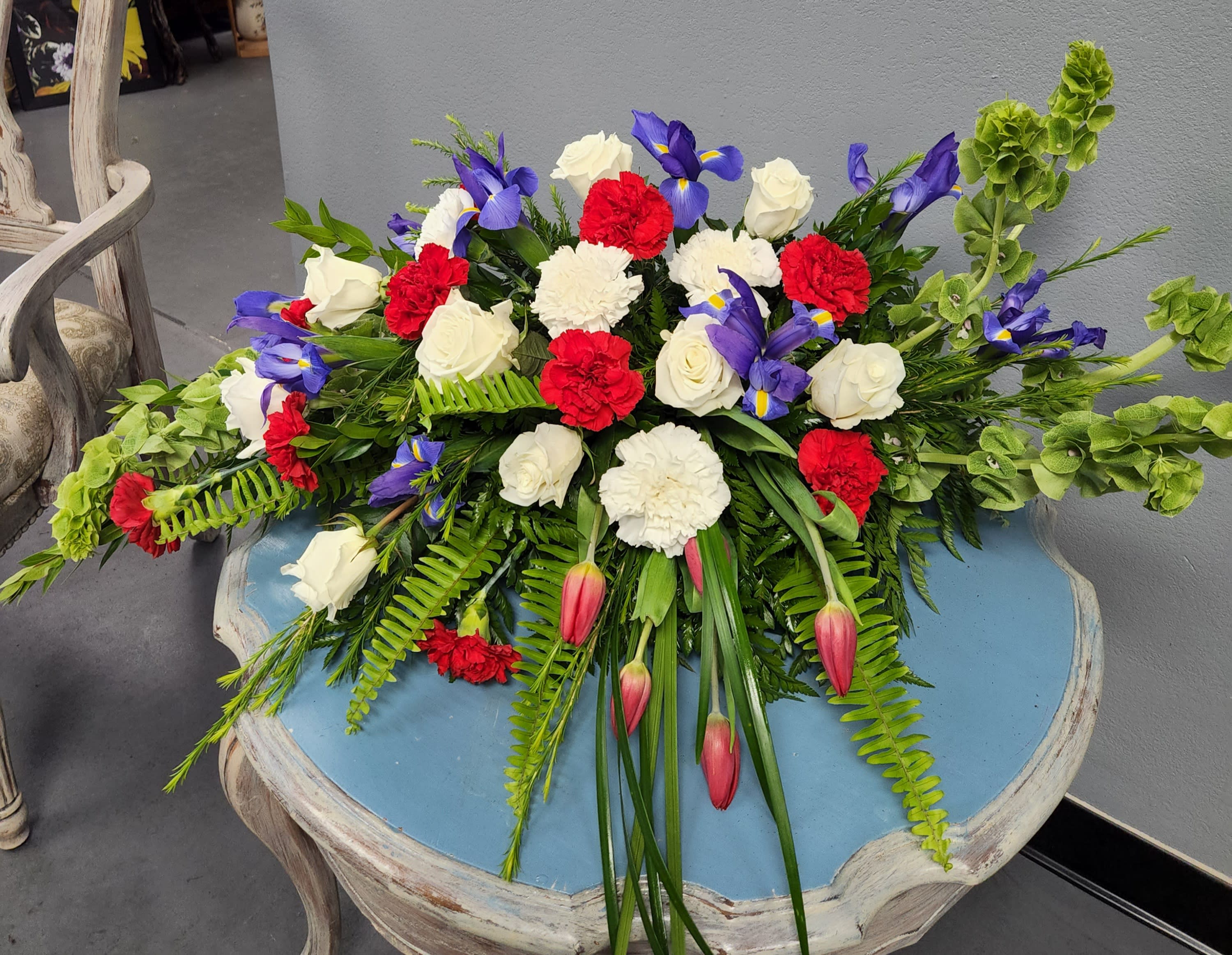 casket spray casket spray - red/white/blue