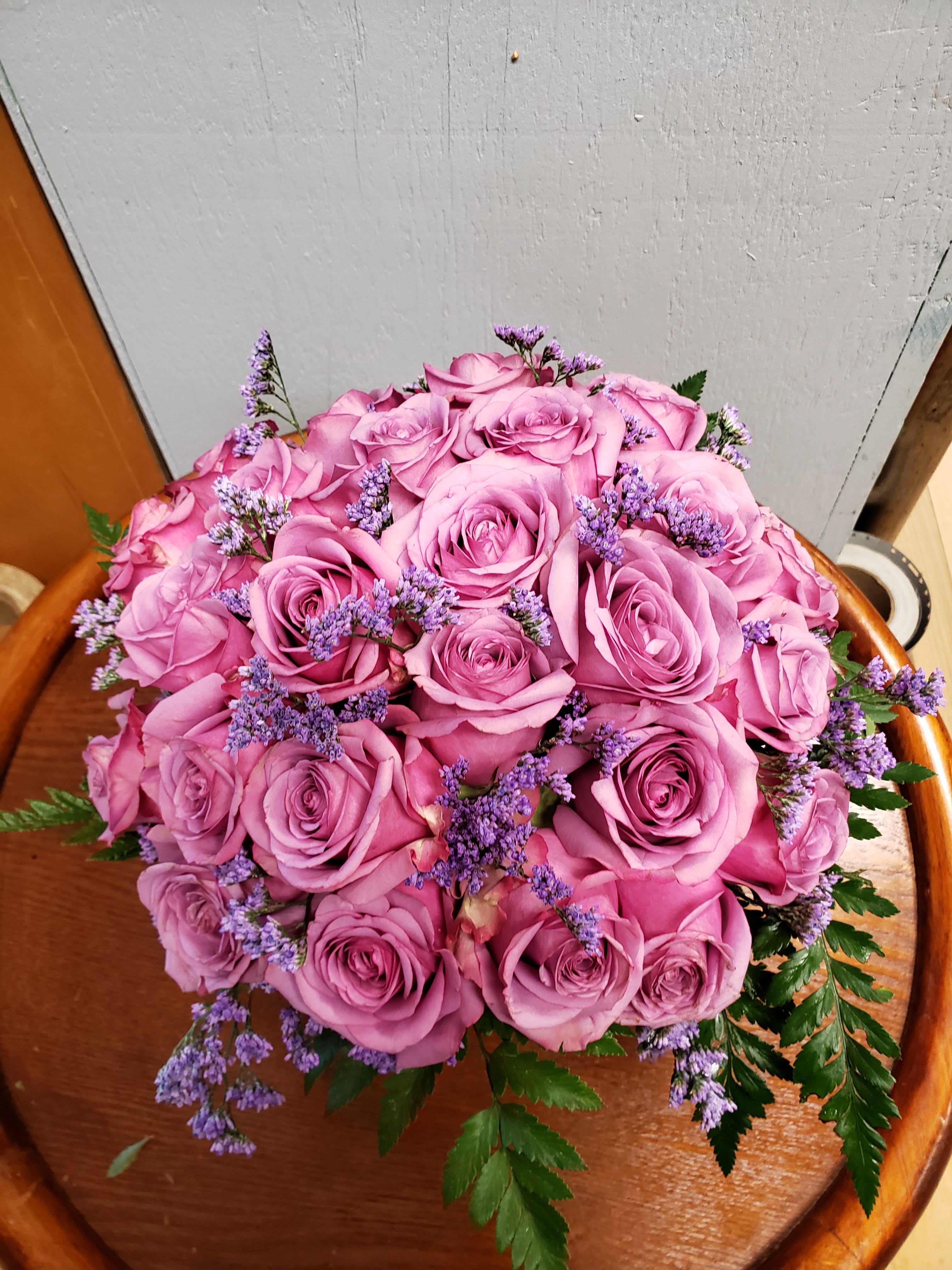 special day - bouquet of purple roses