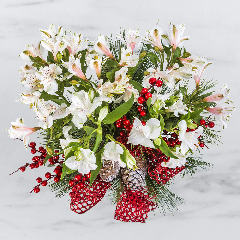 Ho Ho Bow By BloomNation™ Ho Ho Bow By BloomNation™ - Ho Ho Ho for the Ho Ho Bow! Give your flowers the gift of fashion this holiday season in the form of a lovely bow. If you think people tend to look better when all dressed up, just wait until you lay your eyes upon these fashionable flowers.