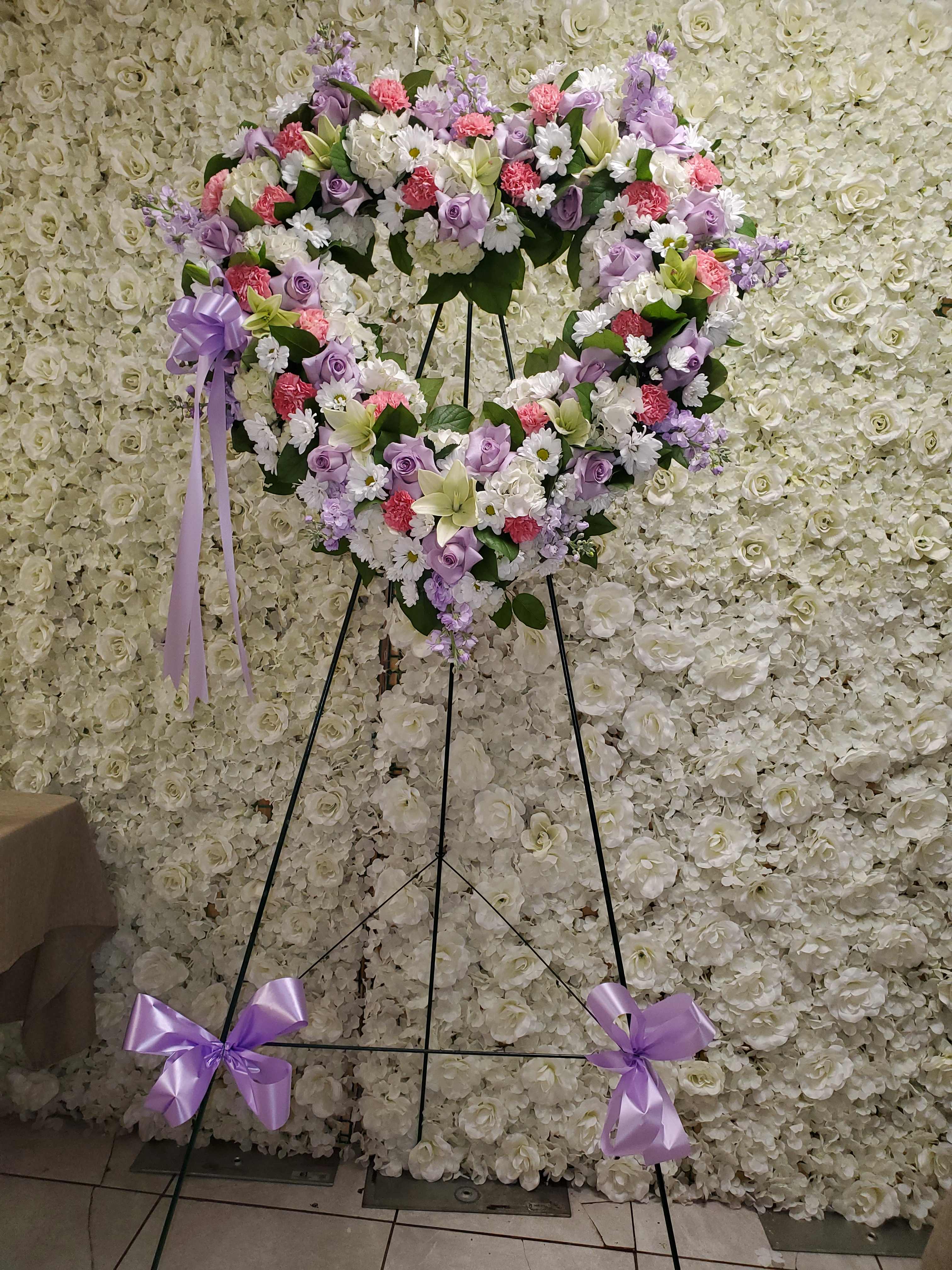 Lavender, pink and white Open heart - Lavender, pink  and white Open heart