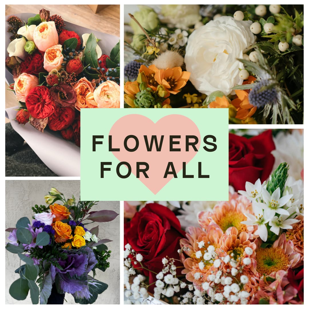 Flowers for ALL: Designer's Choice Community Arrangement  - Everyone deserves beautiful things!  We love our community, and we want to make sure that everyone has access to flowers. Please select the price you'd like to pay, and let our talented floral designers do the rest.   • Price does not include delivery charge.  • Save on delivery charge by ordering on our website then picking up in our shop @ 312 N Main in Phoenix, OR.  • No substitutions or requests will be accepted, but we promise to deliver a gorgeous wrapped bouquet for you. ️ • **Please note, since it's wrapped and not in water- we cannot leave deliveries outside. We will need to deliver when someone is home or at the business.   -- -- -- -- -- -- -- --  Todos merecen la hermosura! Amamos a nuestra comunidad y queremos asegurarnos de que todos tengan acceso a flores. Seleccione el precio que desea pagar y deje que nuestras floristas talentosas hagan el resto.  • El precio no incluye gastos de envío. • Ahorre en el cargo de entrega al realizar su pedido en nuestro sitio web y luego recogerlo en nuestra tienda en 312 N Main en Phoenix, OR. • No se aceptarán sustituciones ni solicitudes, pero prometemos entregarle un hermoso ramo envuelto de papel. ️ • **Tenga en cuenta que, dado que está envuelto y no en agua, no podemos dejar las flores afuera. Necesitaremos realizar la entrega cuando alguien esté en casa o en el negocio. 