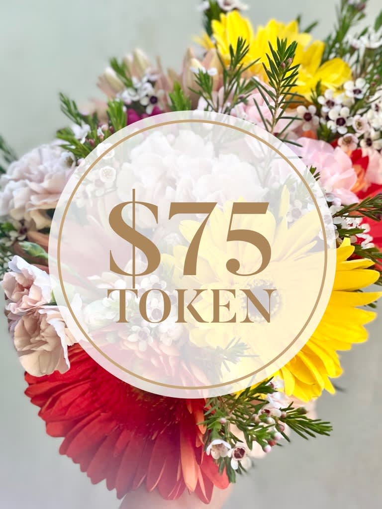 $75 Token towards Flower Budget - Do you have a budget in mind and would rather have the Florist handle the rest? This token will go towards the Flower Arrangement Budget the you can afford. You can mix and match with other Tokens ($100, $150, $200) to make the arrangement more grand and extravagant!  You may specify in the instructions the color, theme or type of flower/s that must be included in this arrangement. For total tokens over $200, you may specify if you'd like to create more than one arrangements. Who doesn't want to get spoiled with flowers?