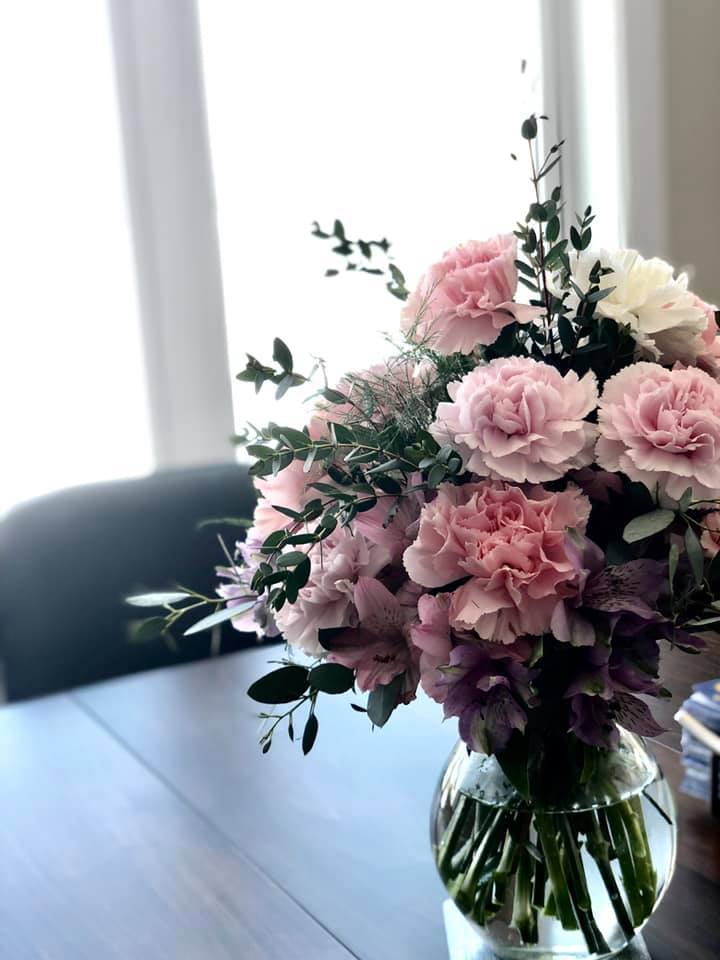 Lots of Love - A beautiful arrangement of carnations that will make her blush! Colors of carnations may vary based on availability.