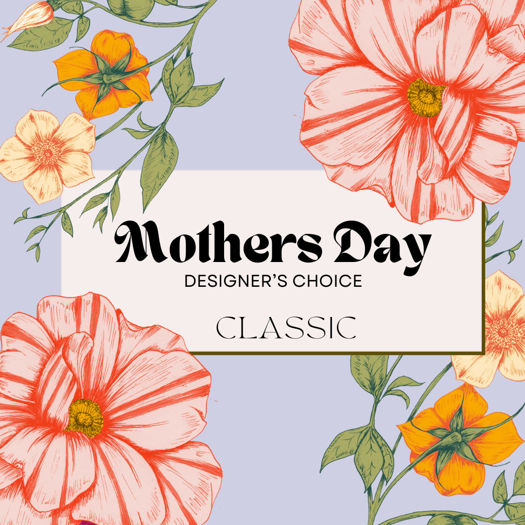 Mother's Day Designer's Choice, Classic - Let our floral artists work their magic and create a burst of beauty that'll leave Mom swooning! Imagine a kaleidoscope of colors, a symphony of scents, all expertly arranged to bring a smile to her face. Best of day blooms all coming together in a floral masterpiece that's as unique and vibrant as Mom herself!  No two arrangements are alike, making each one a delightful surprise. So, why settle for ordinary when you can gift Mom something as extraordinary as she is? Order now and let the floral fun begin!  