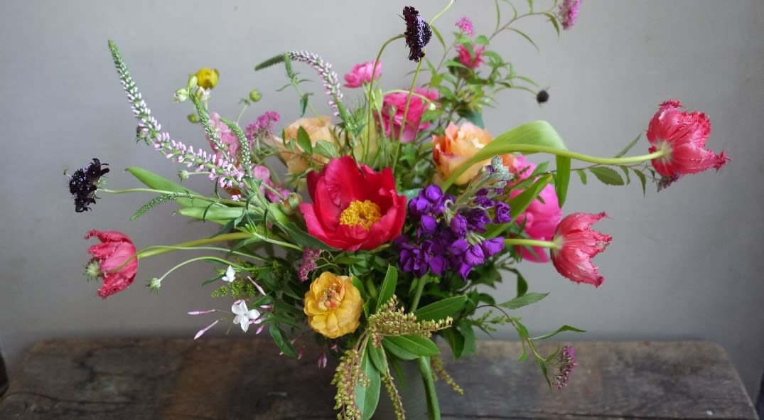 Spring Wonderland Spring Wonderland - Airy Design using beautiful tulips, vibrant stock, veronica, and other fun, spring florals.