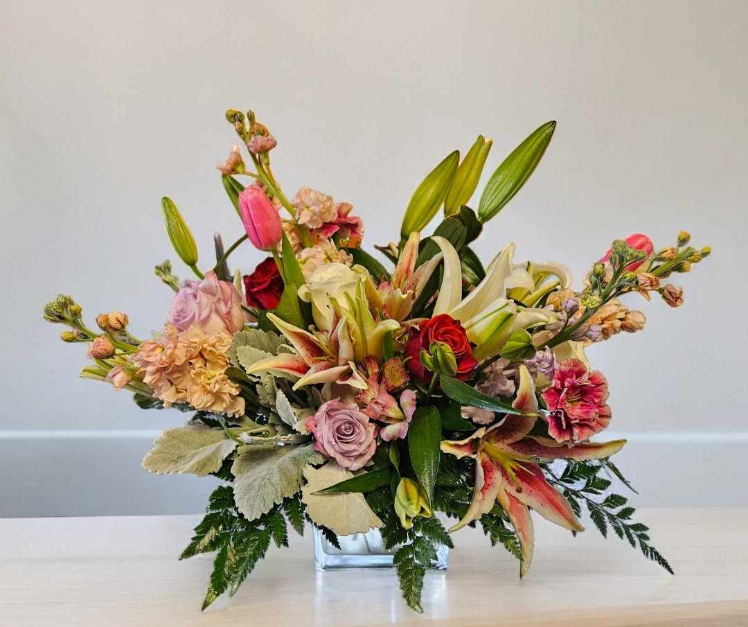 Burst of Delight  - This arrangement will cause such a 'Burst of Delight' from the receiver! Whether it be for birthdays or anniversaries this is a perfect way to send someone a beautiful surprise!