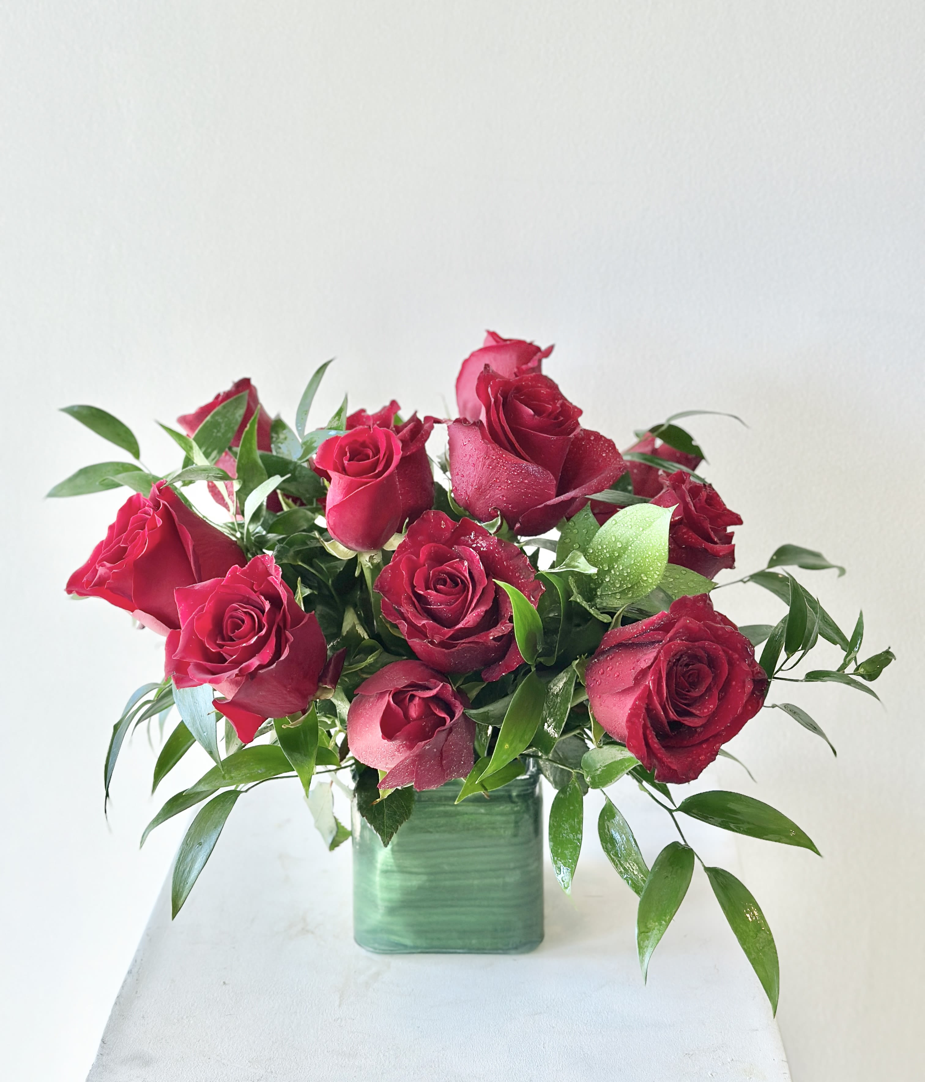 Lover Bouquet Lover Bouquet - 12 red roses in a cube vase for perfection!
