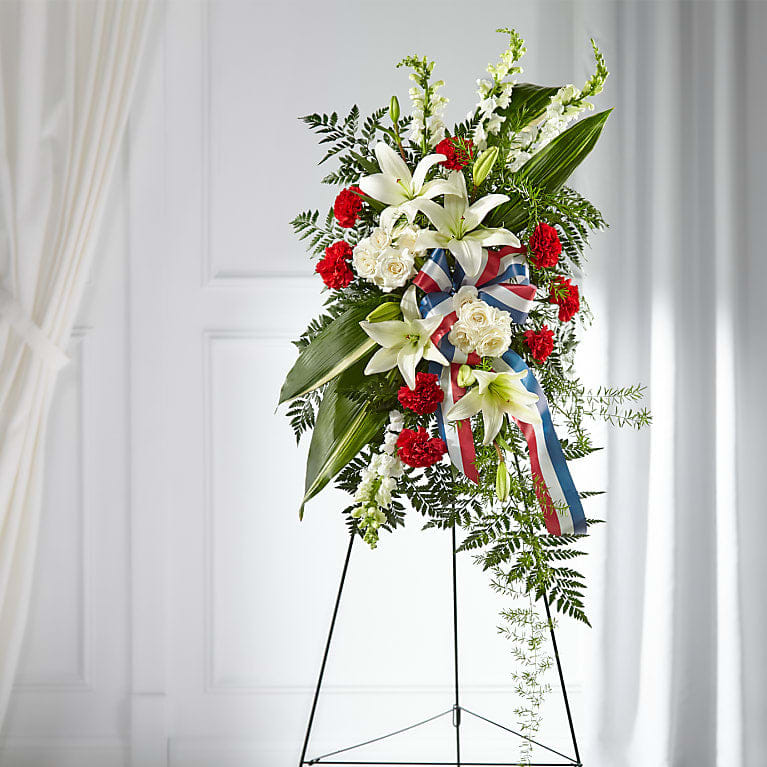 Sym 004 Sym 004 - Classic red white and blue standing spray