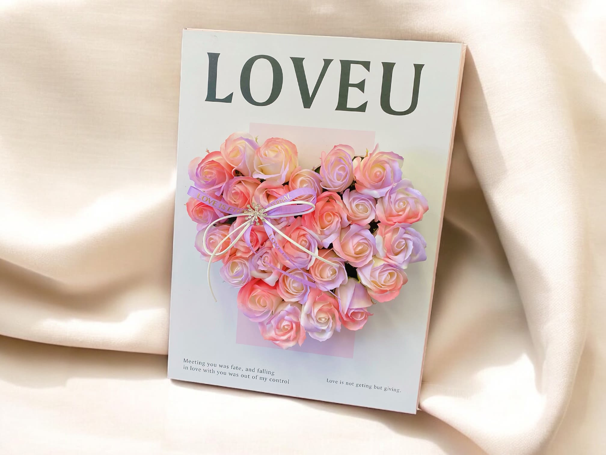 Heart shaped purple and salmon color soap flower box Heart shaped purple and salmon color soap flower box - Heart shaped purple and salmon color soap flower box