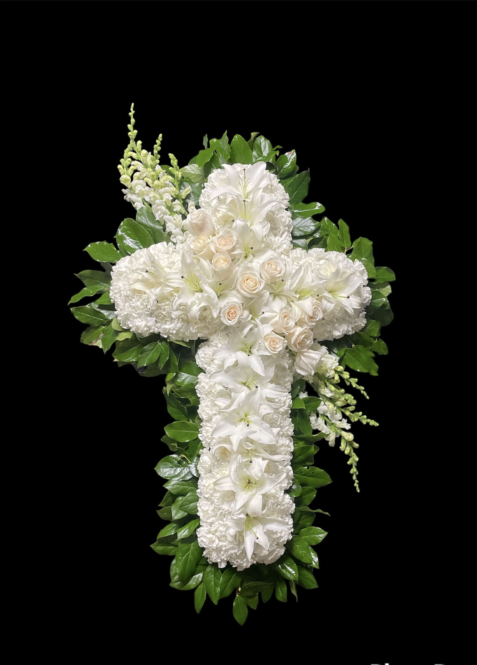  white standing  sympathy cross tribute  - Share your respect with flowers and let this beautiful cross deliver your sincere condolences at this time of loss and sadness 