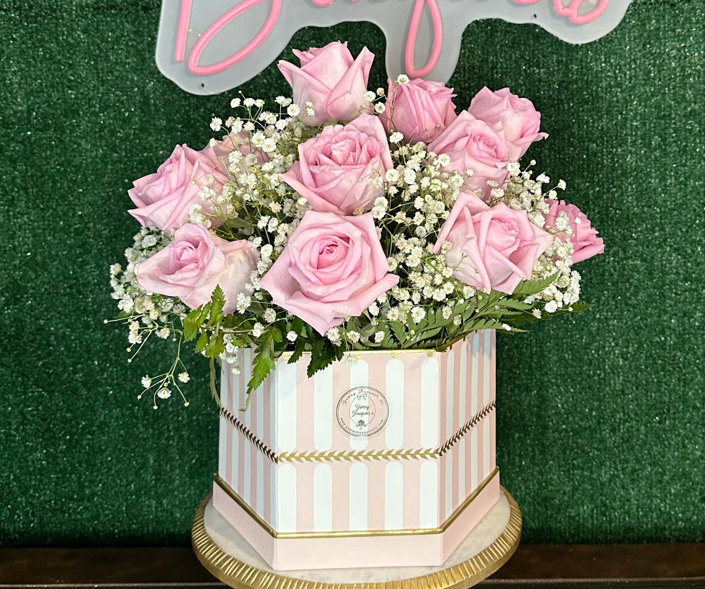 Sweet pink - &quot;Picture is a reference every arrangement would not be exactly the same. Color Substitution may apply. Flowers and color substitution may apply&quot;