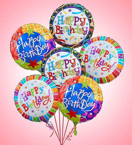 Air-Rangement® - Birthday Mylar Balloons - Send a Birthday gift that always rises to the occasion -- our fun &quot;arrangement&quot; of helium-filled Happy Birthday Mylar balloons. Hand-delivered by our select florists with your best wishes for their special day.