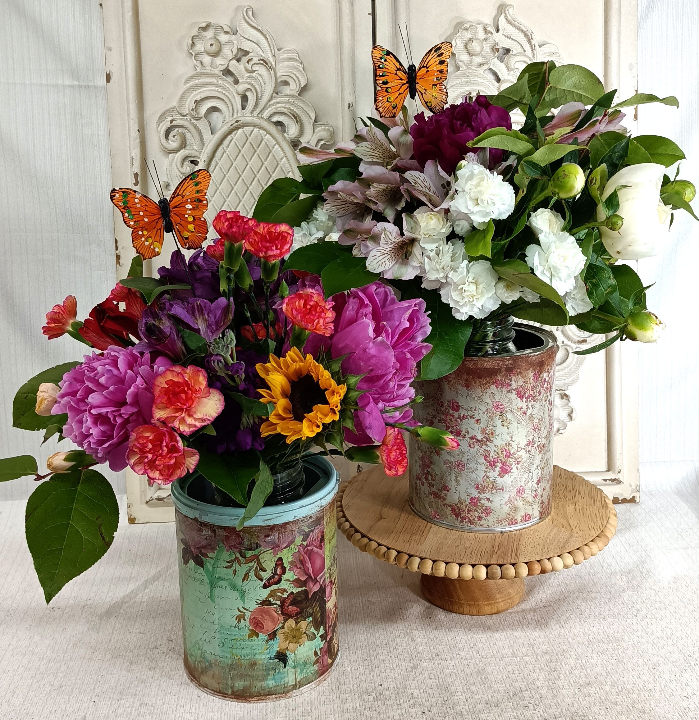 Mom's Garden Flowers Mom's Garden Flowers - An assorted mix of Garden Type flowers that are seasonal in a cute vintage designed container, no two alike!