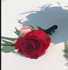 Prom Boutonnière  Red  - Designer's choice Boutonniere.  Please contact us at (267)528-9505 for any custom order requests. Additional fee applying for a special or rare flowers. Please order at least 48 hours in advance. 
