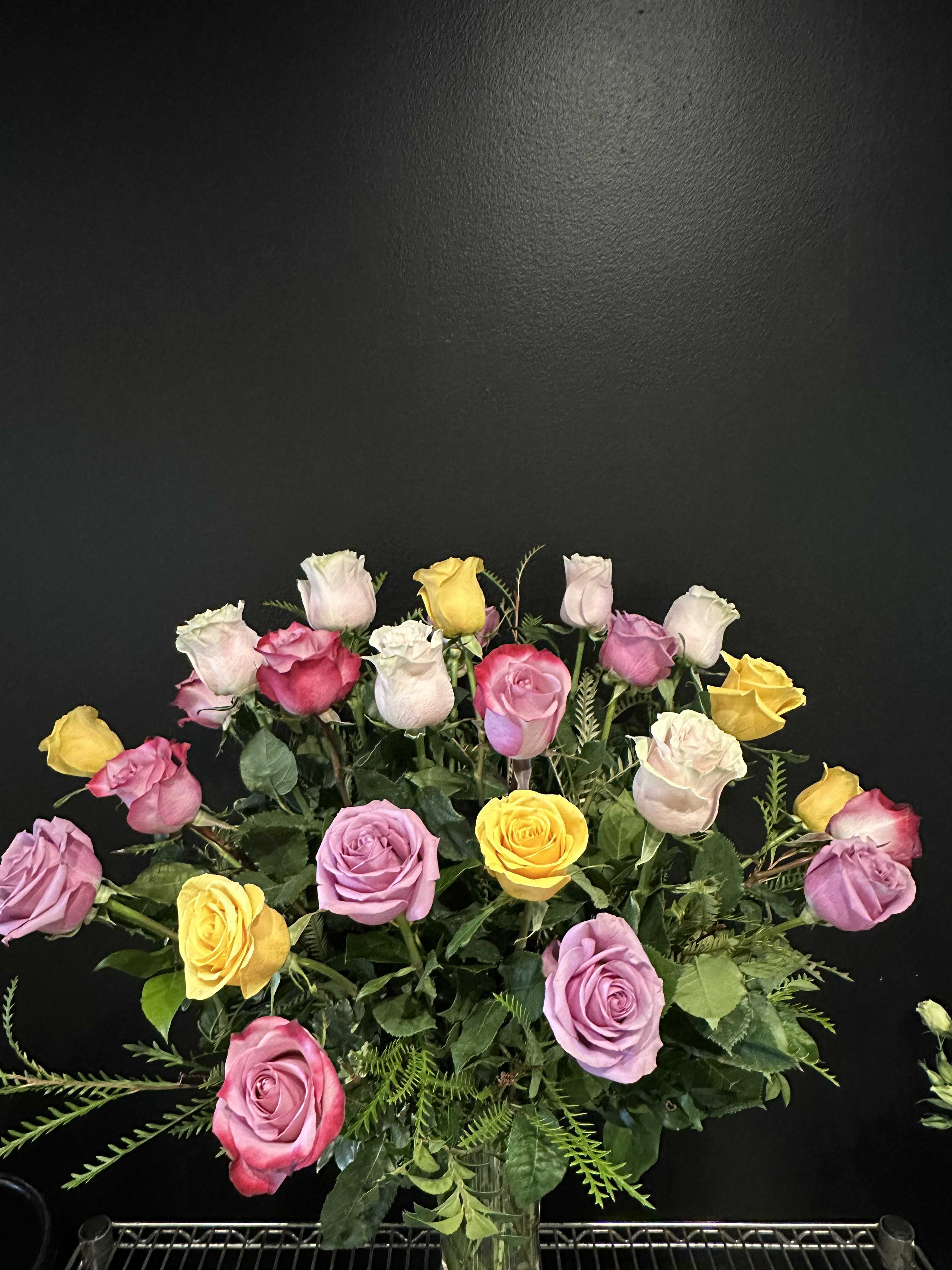  Three Dozen Mixed Color Roses  - Features a variety of colored roses, totaling 36 