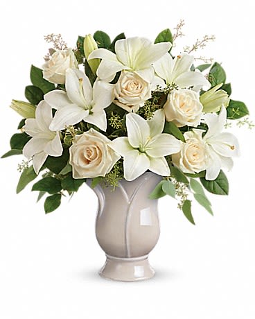 Teleflora Wondrous Life Bouqt - White Lilies, White Roses &amp; Greenery