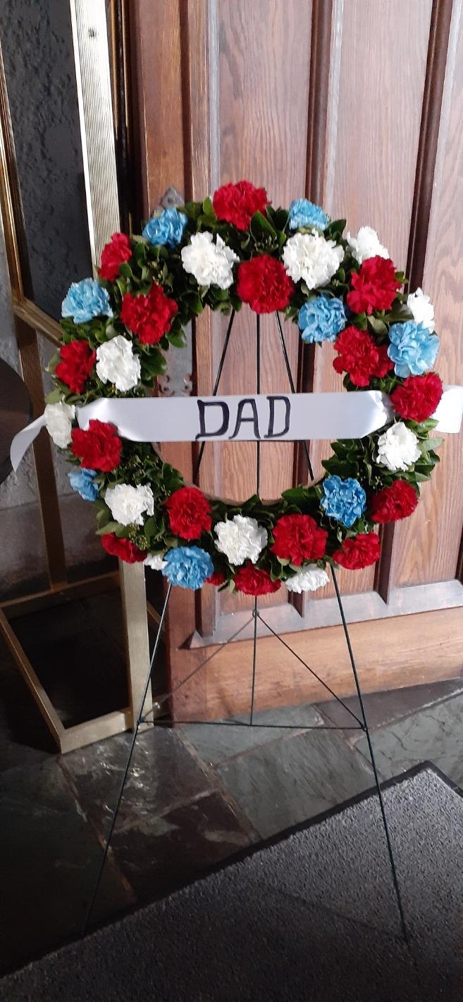 Put a Name on it - A Wreath celebrating a life well lived in patiotic colors of red white and blue.