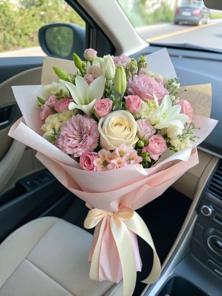 Sweet girl bouquet Sweet girl bouquet - Assorted pastel flowers with delicate details in different textures of fresh flowers, ideal for surprising your loved one on any special day.