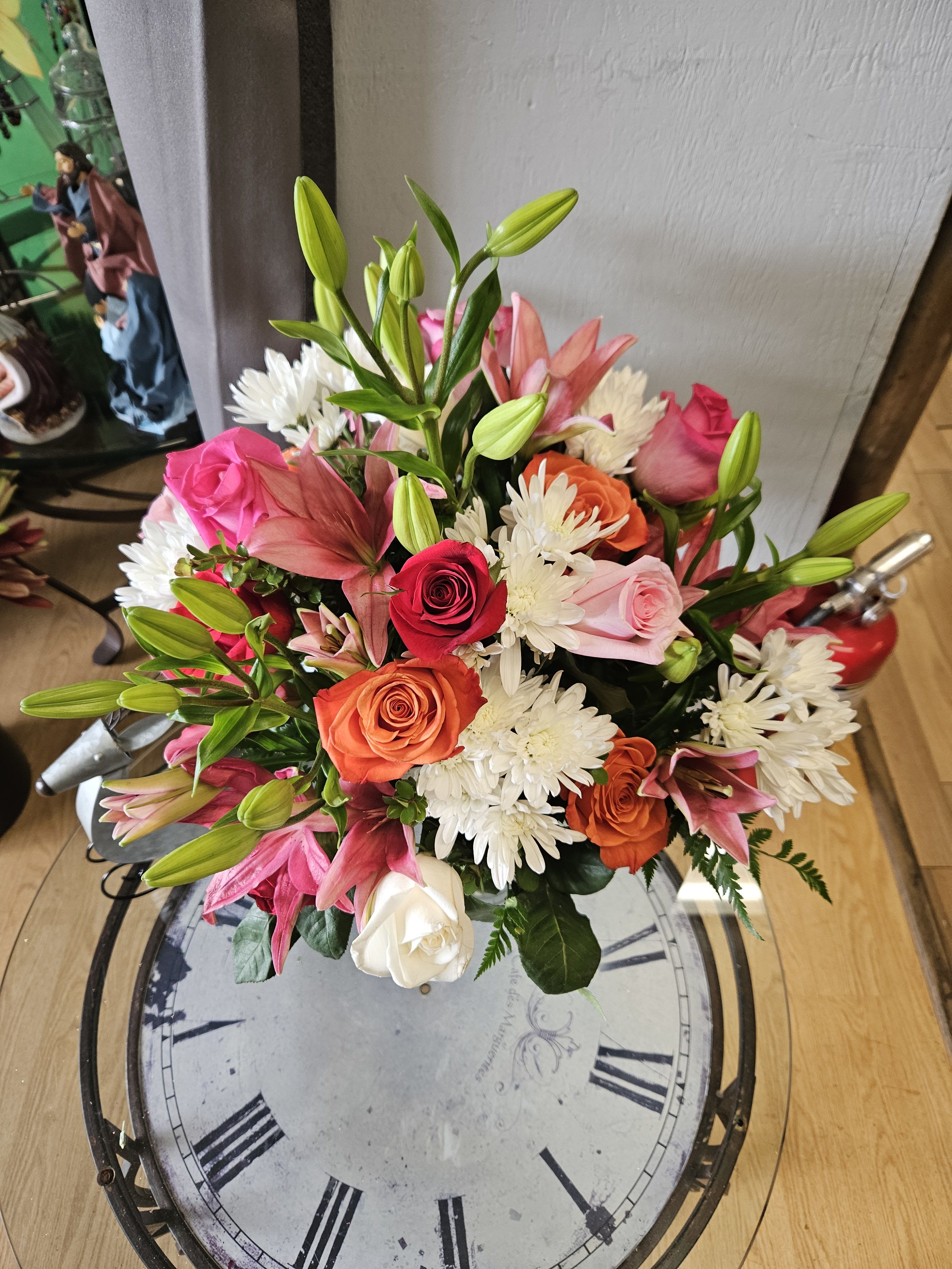 best day bouquet - rose lilies