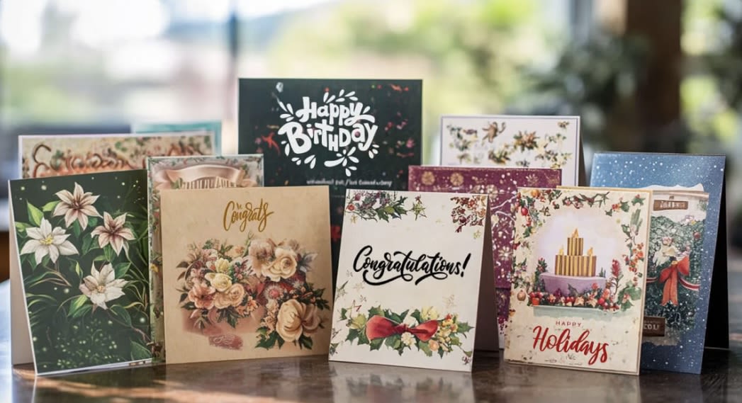 A) Greeting Card - Let us know what the occasion is and we will pick out the very best card for your arrangement! 