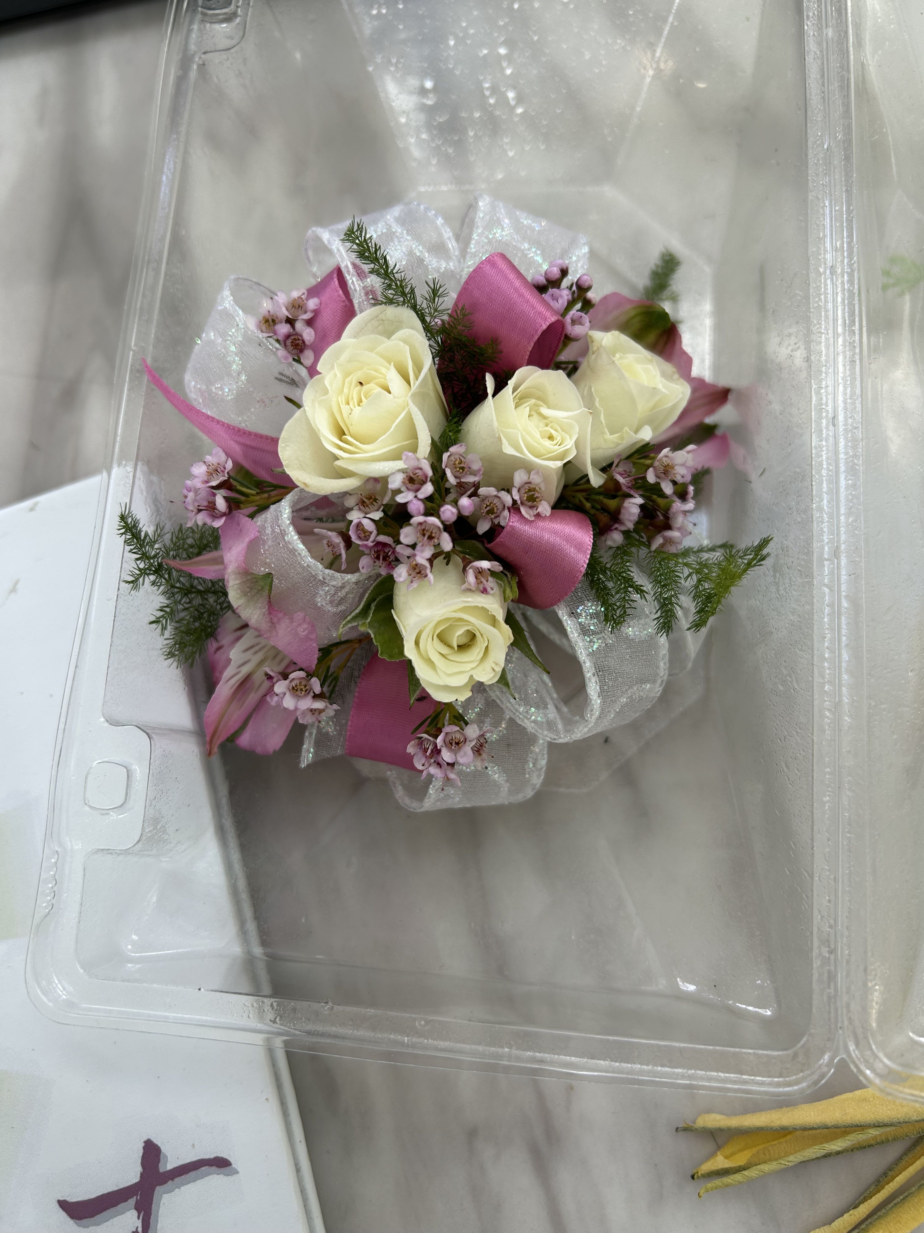 prom wristlet prom wristlet - A rhinestone bracelet with varying flowers and fillers to coordinate with the couples dress and tux