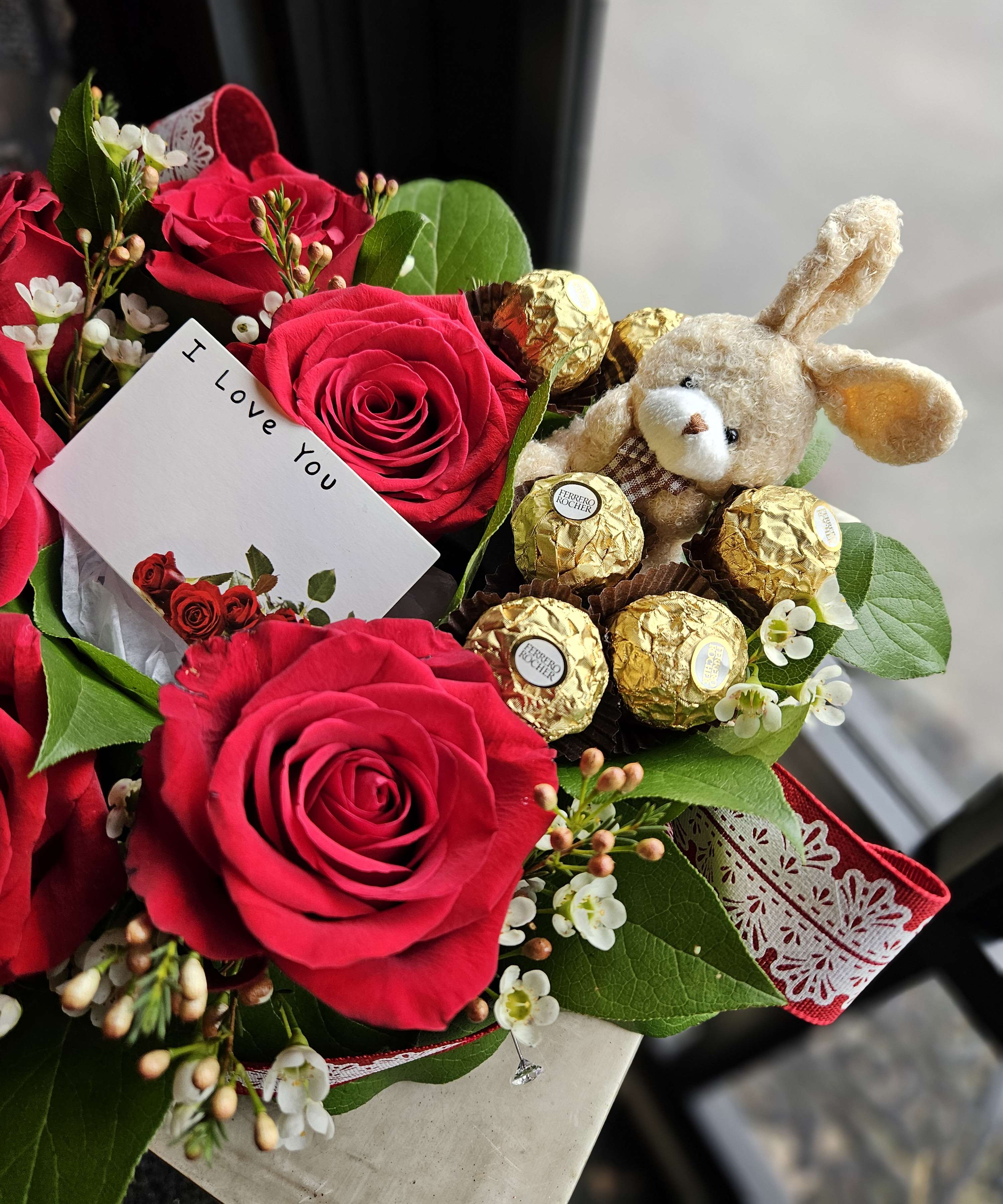 I Hopped into your Heart! - This is very cute design that is arranged in a heart shaped container. 