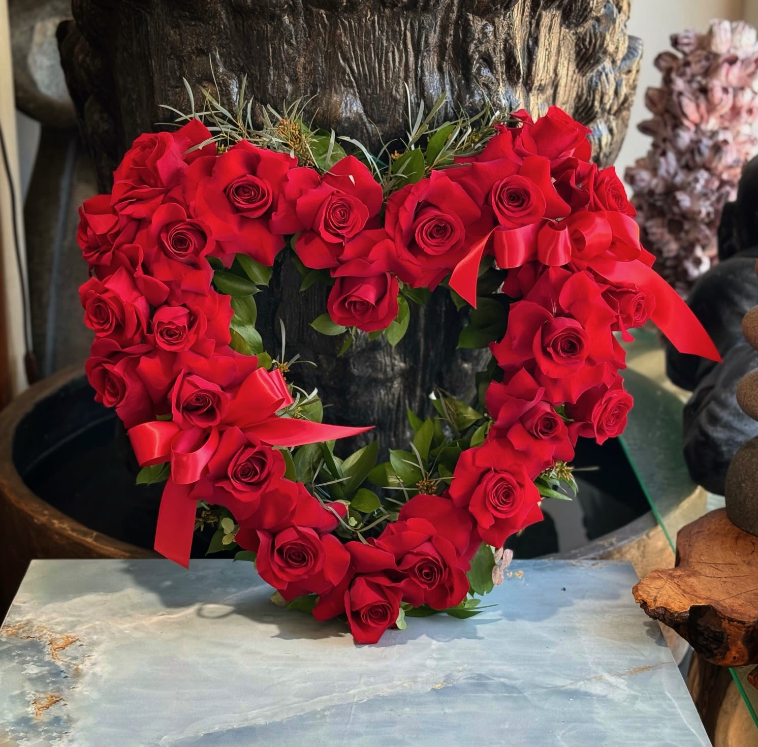 Rose Heart Rose Heart - Romantic Heart-Centered Wreath Size 18"X18"