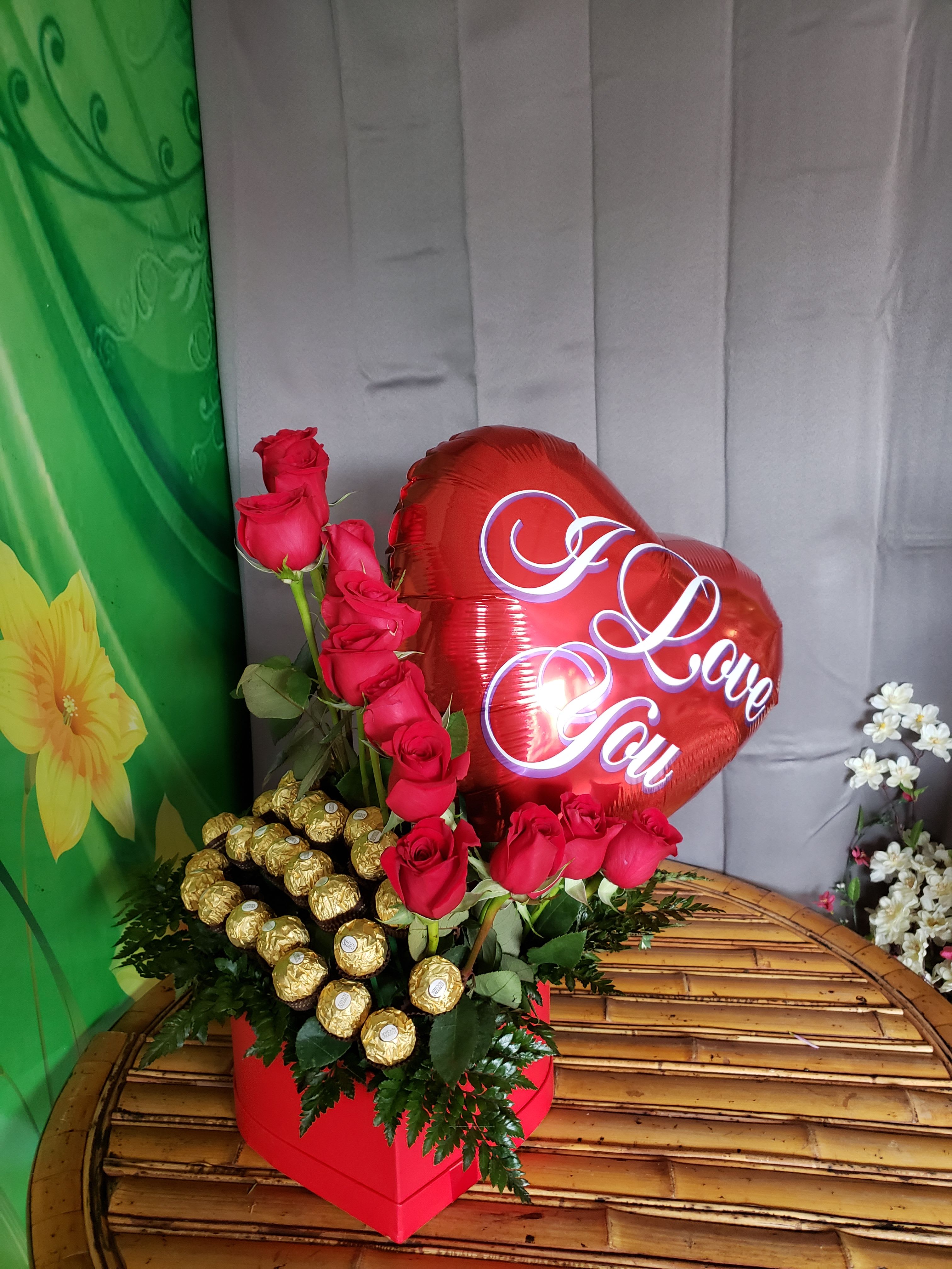 heart-shaped box with roses and chocolate - heart-shaped box with roses and chocolate