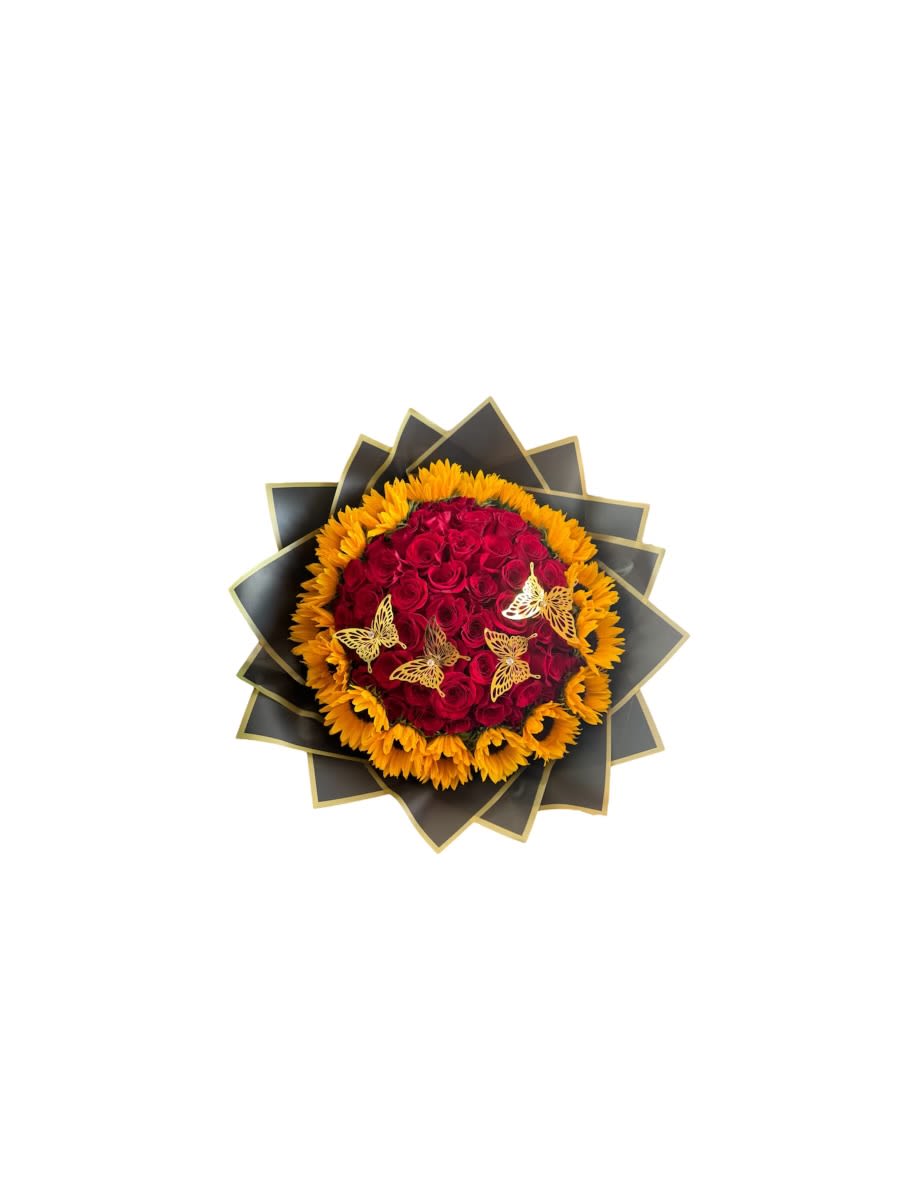 bouquet of 50 red roses and 20 sunflowers bouquet of 50 red roses and 20 sunflowers - surprise that special person️‼️ everything in the photo included