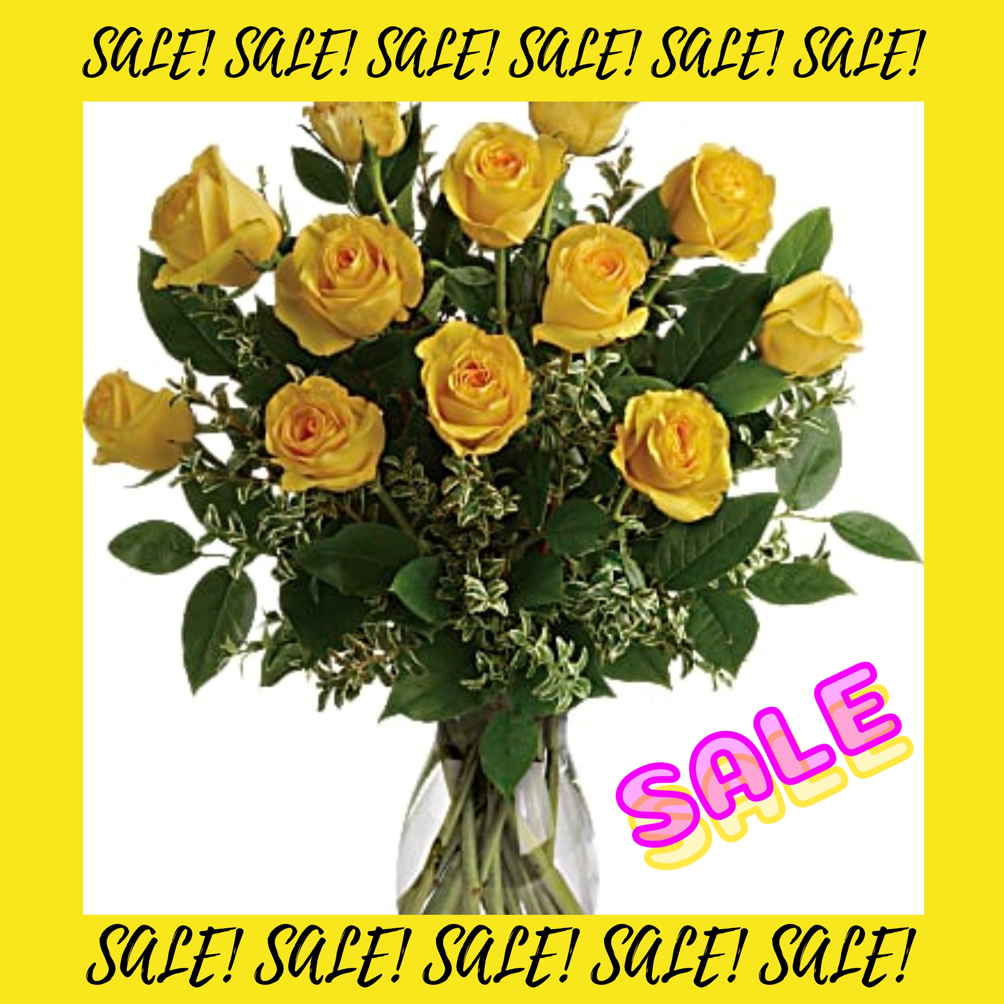 SALE! SALE! 1 doz yellow roses SALE! SALE! 1 doz yellow roses - SALE! SALE! 1 doz yellow roses yellow roses arranged in a vase by your local flower shop and designer SALE! SALE! 1 doz yellow roses #oushospital #saintfrancishospital #southcreasthospital #hillcreasthospital #hillcreastsouth #saintfrancissouth #ascensionsaintjohns #FALLFLOWERS #AUTUMN #freevase #freevase #BETHANKFUL #FAMLIYANDFREINDS #BESTFLOWERS #SAMEDAYDELIVERY #fromyouflowers #justflowers #happyfall #Coronavirus #letsgobrandon #youtube #google #netflicks #facebook #ticktock #peaceforIsrael #Israel