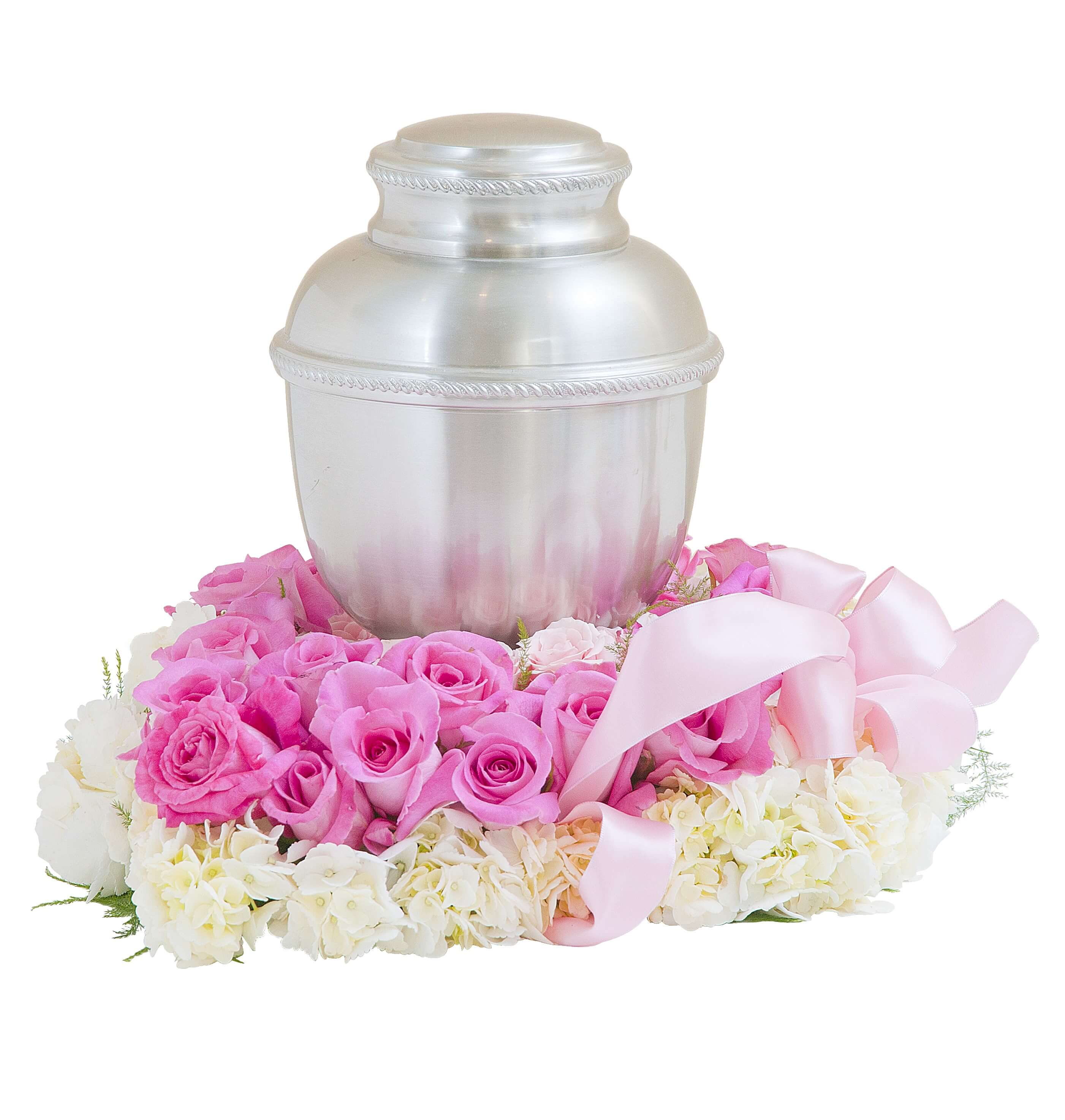 Precious Heart Surround Precious Heart Surround - Pink, pretty and precious blooms provide a perfect bed for this memorial.