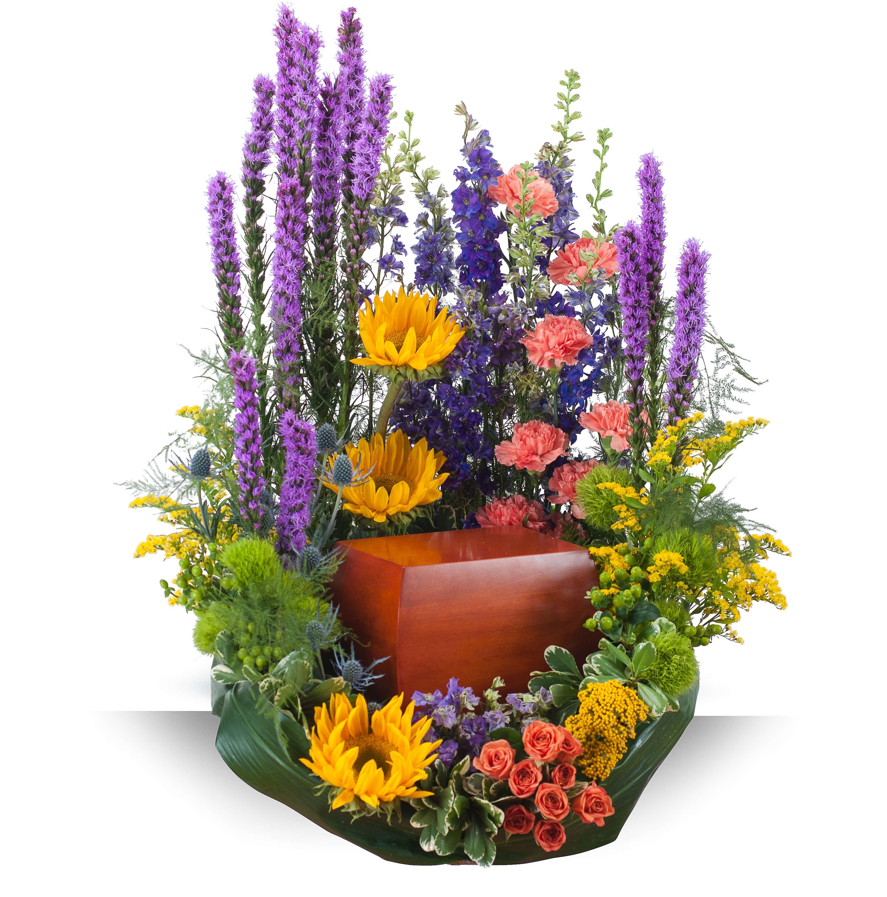 Celebration Garden Surround Celebration Garden Surround - These beautiful garden variety flowers surround the urn of your loved one.